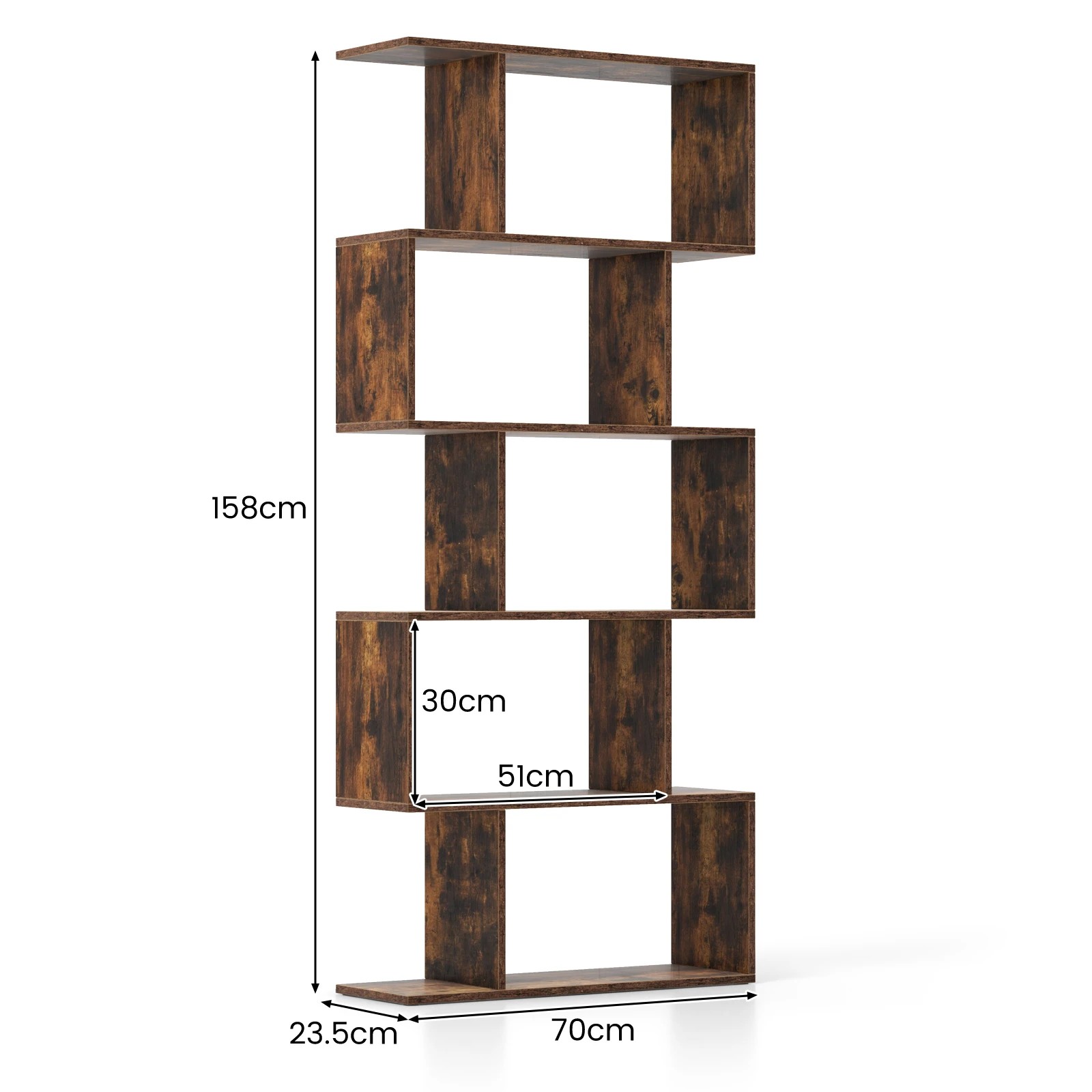 2 Costway 5-Tier Cube Bookshelf Display Shelf Bookcase Storage, 2 of 3