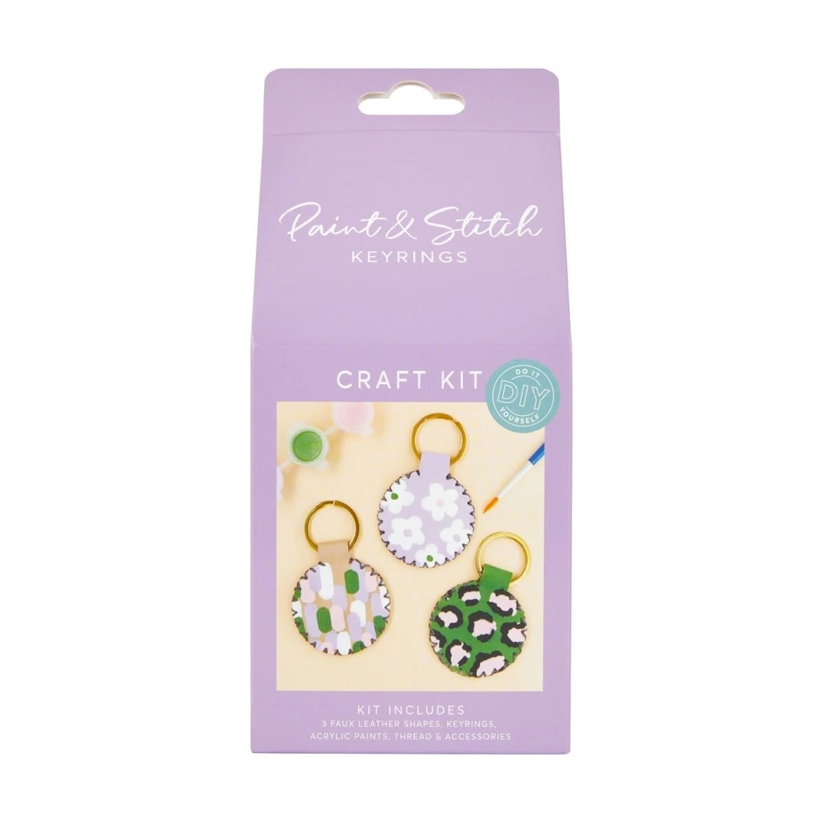 1 DIY Paint and Stitch Keyrings Craft Kit, 1 of 3