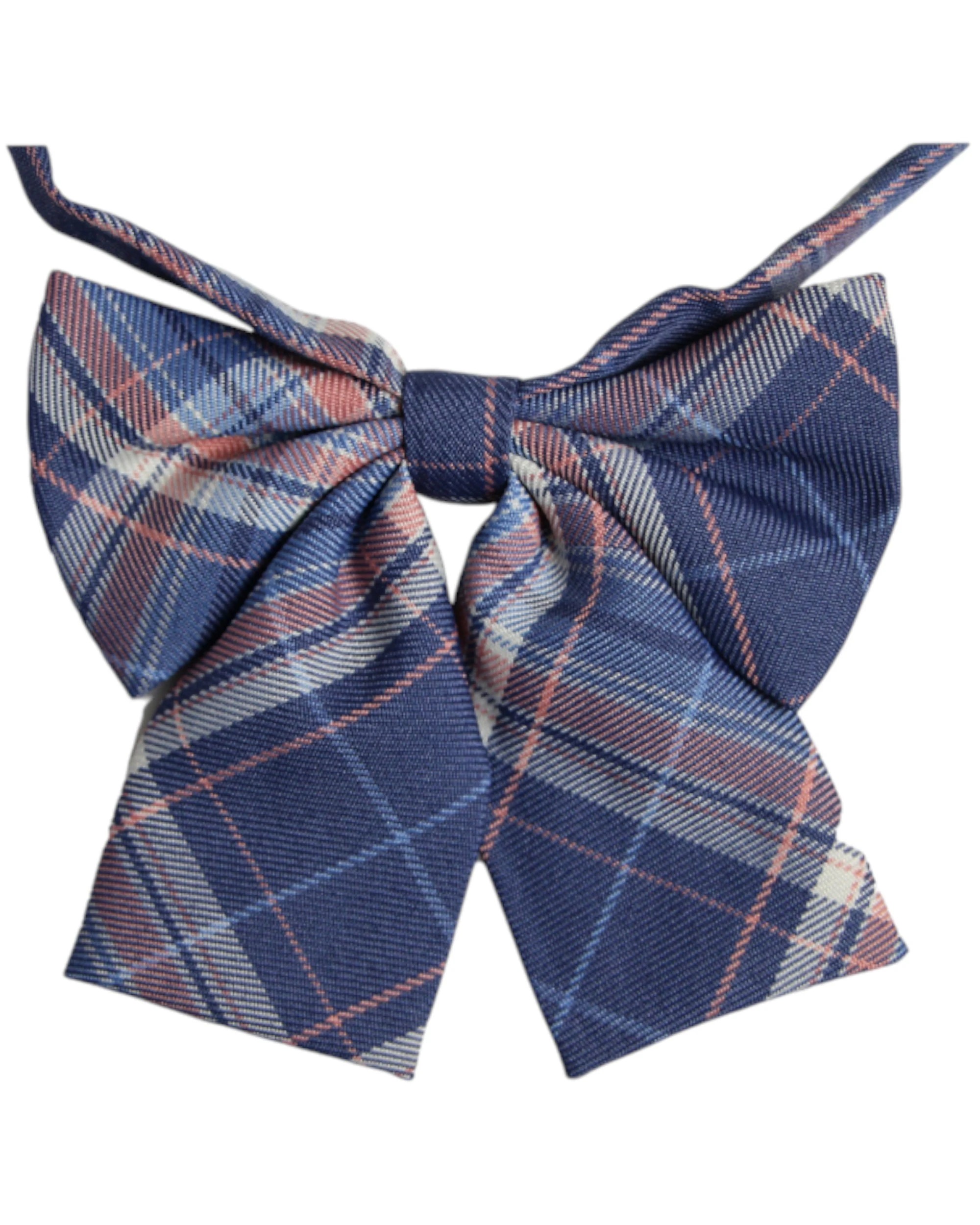 1 Zasel Womens Blue & Salmon Tarten Patterned Shirt Collar Bow Tie - Multi, 1 of 3