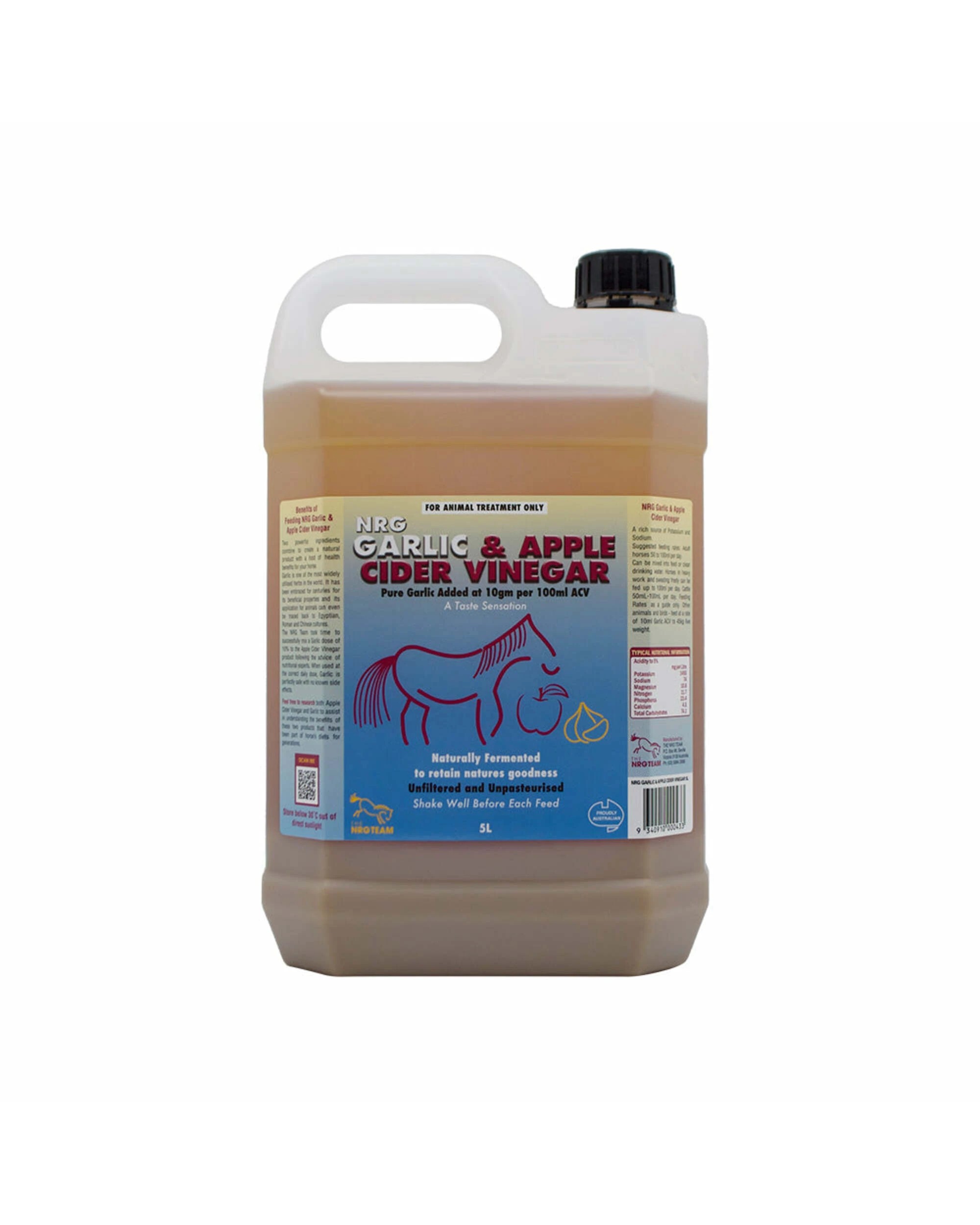 1 Nrg Garlic & Apple Cider Vinegar Natural Fermented Horse Supplement 5L, 1 of 1