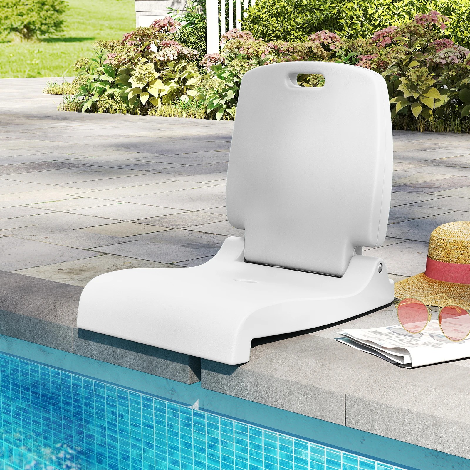 2 Costway Foldable Lightweight Outdoor Pool Chair w/Handle & Drainage Hole Ground Chair, 2 of 2
