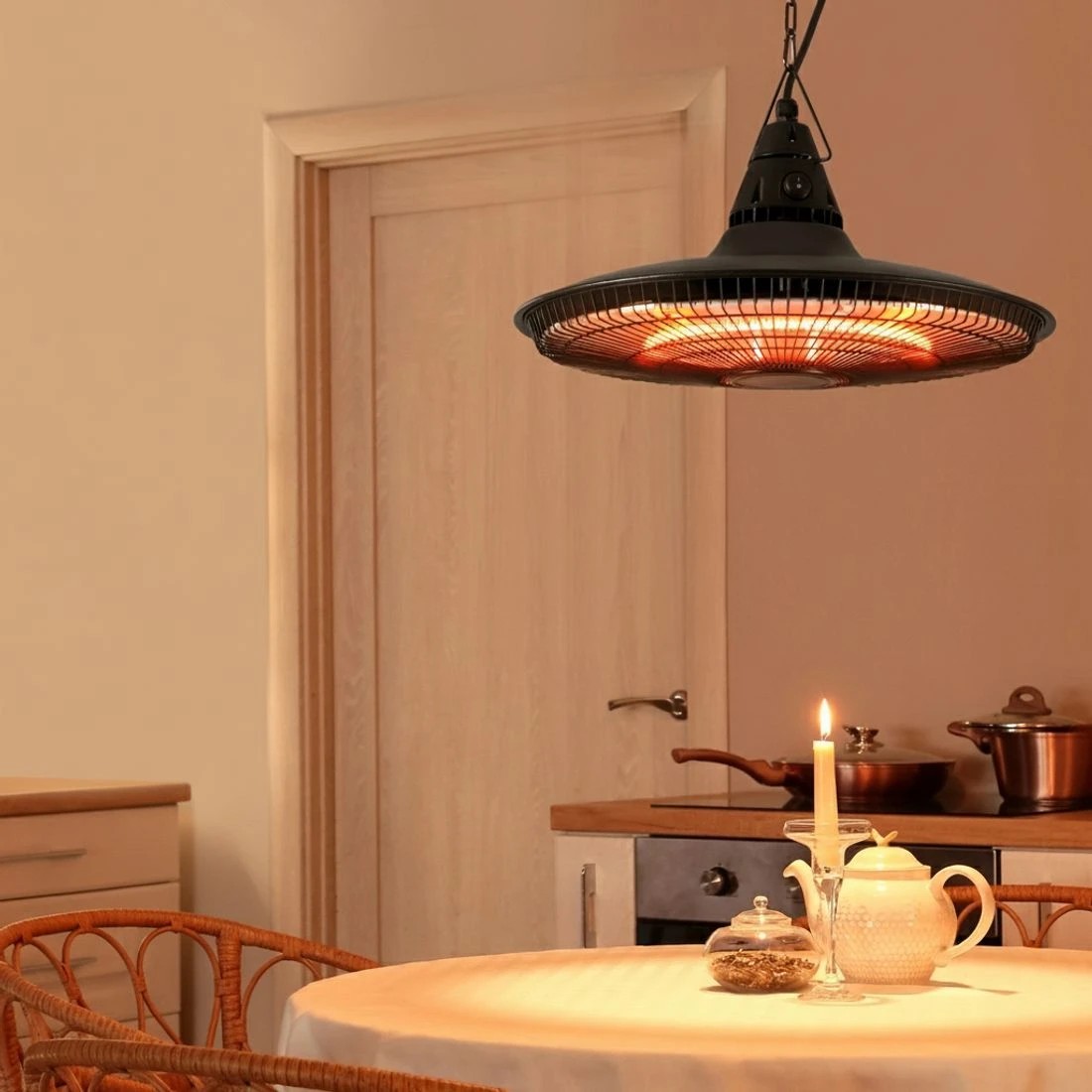 5 Devanti 1500W Hanging Electric Patio - Black, 5 of 6