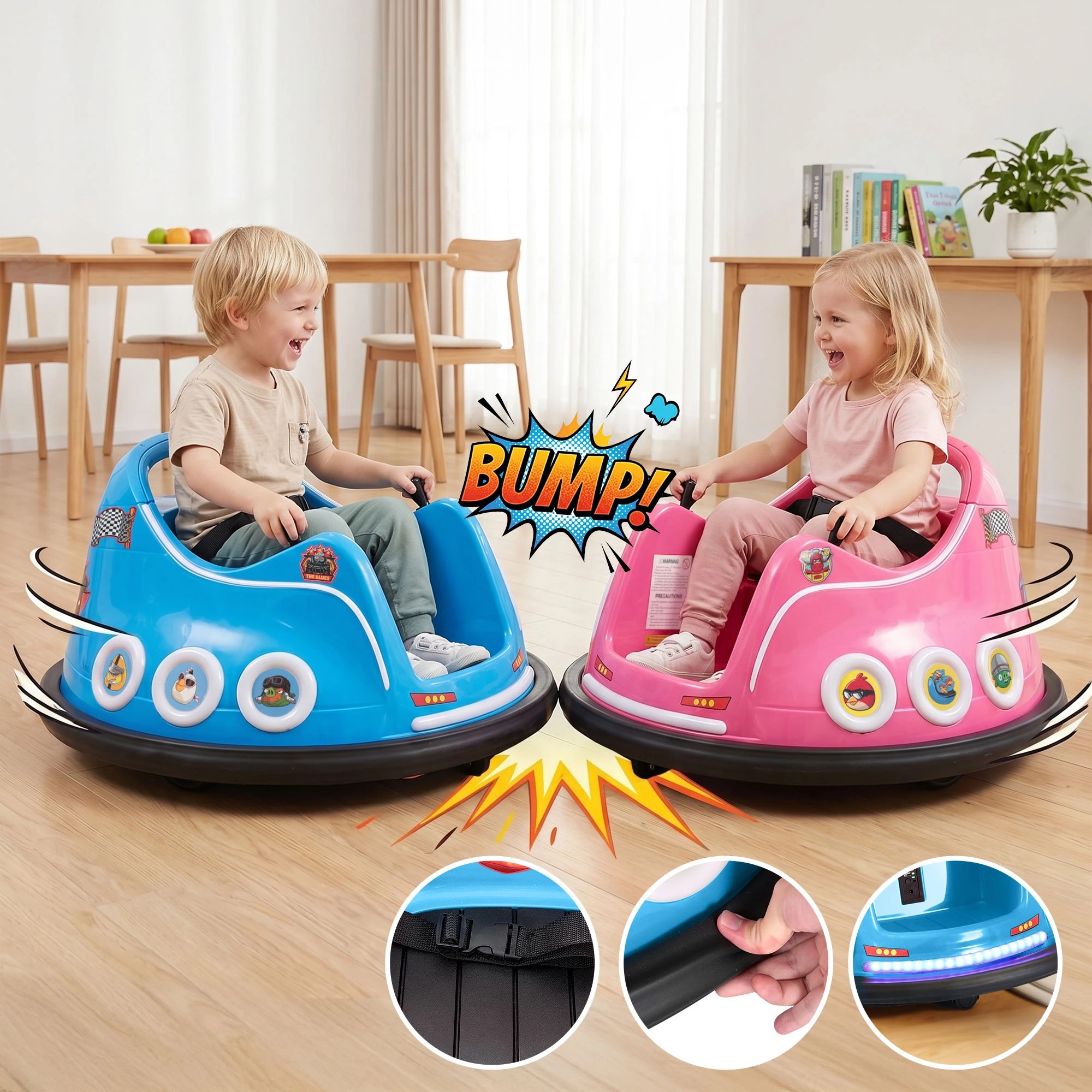 6 Rigo Kids Ride On Car Bumper Electric Toys Cars with Remote Control Stickers - Multi, 6 of 9