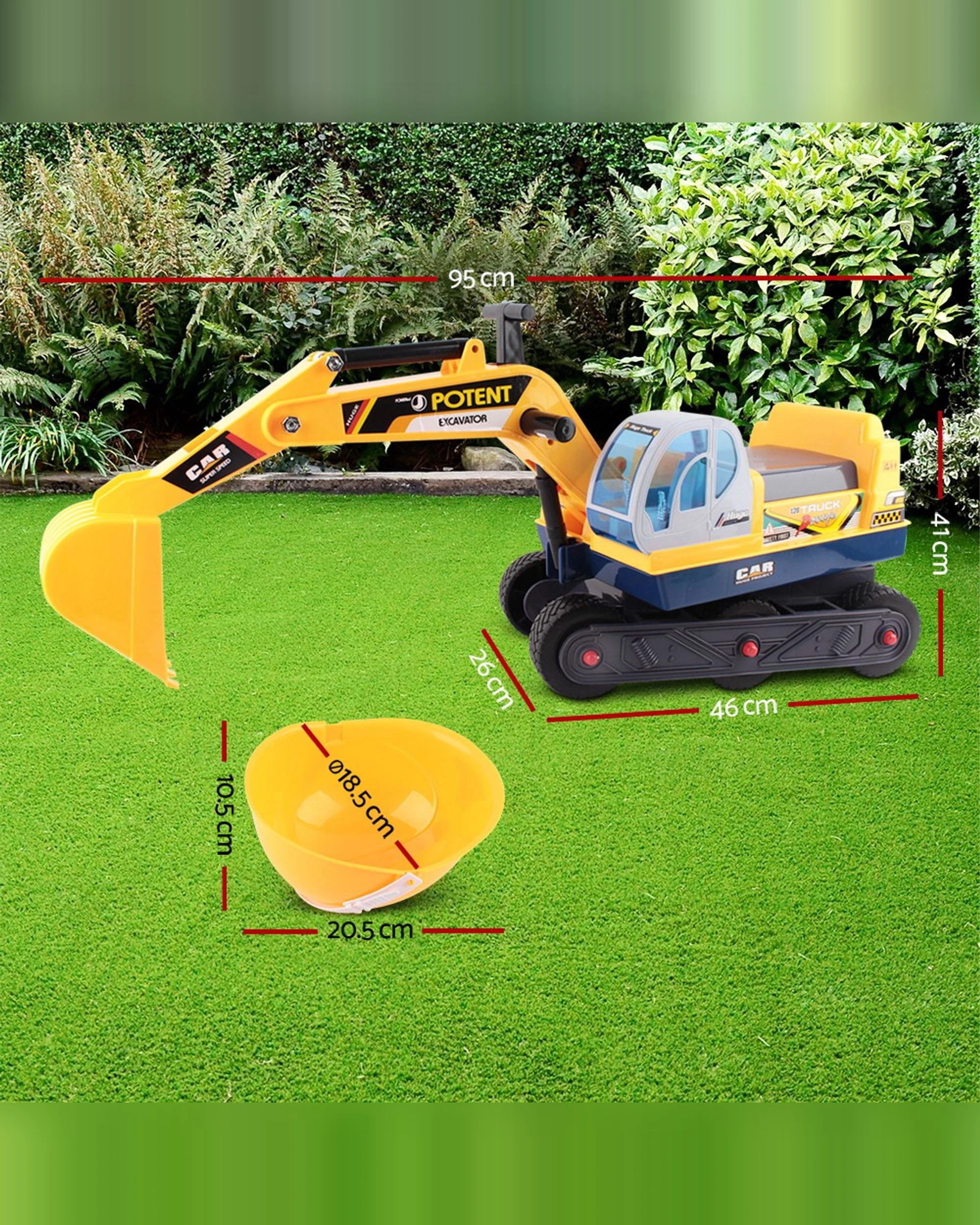 2 Keezi Ride on Car Toys Kids Excavator Digger Sandpit Bulldozer Car Pretend Play Durable Space Saving Sturdy - Yellow, 2 of 4