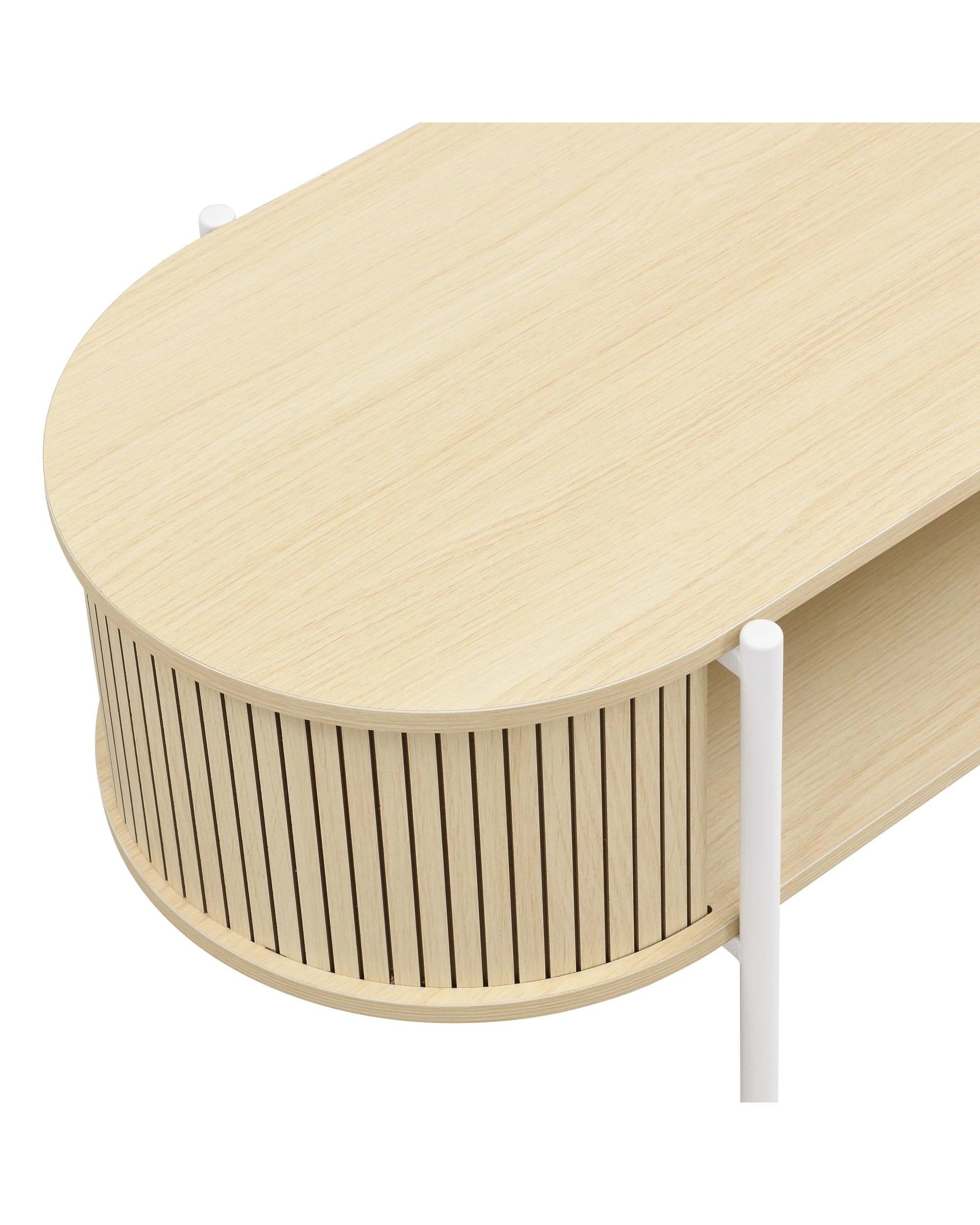 6 Kodu Coffee Table Oval Light Oak - White, 6 of 8