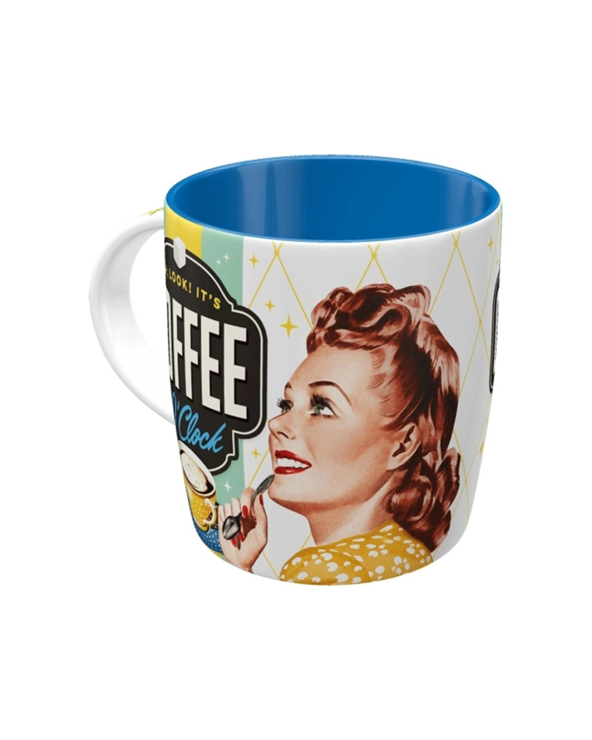 2 Nostalgic-Art 4PK Ceramic Mug 330ml Retro Design - Coffee O'Clock - White, 2 of 5