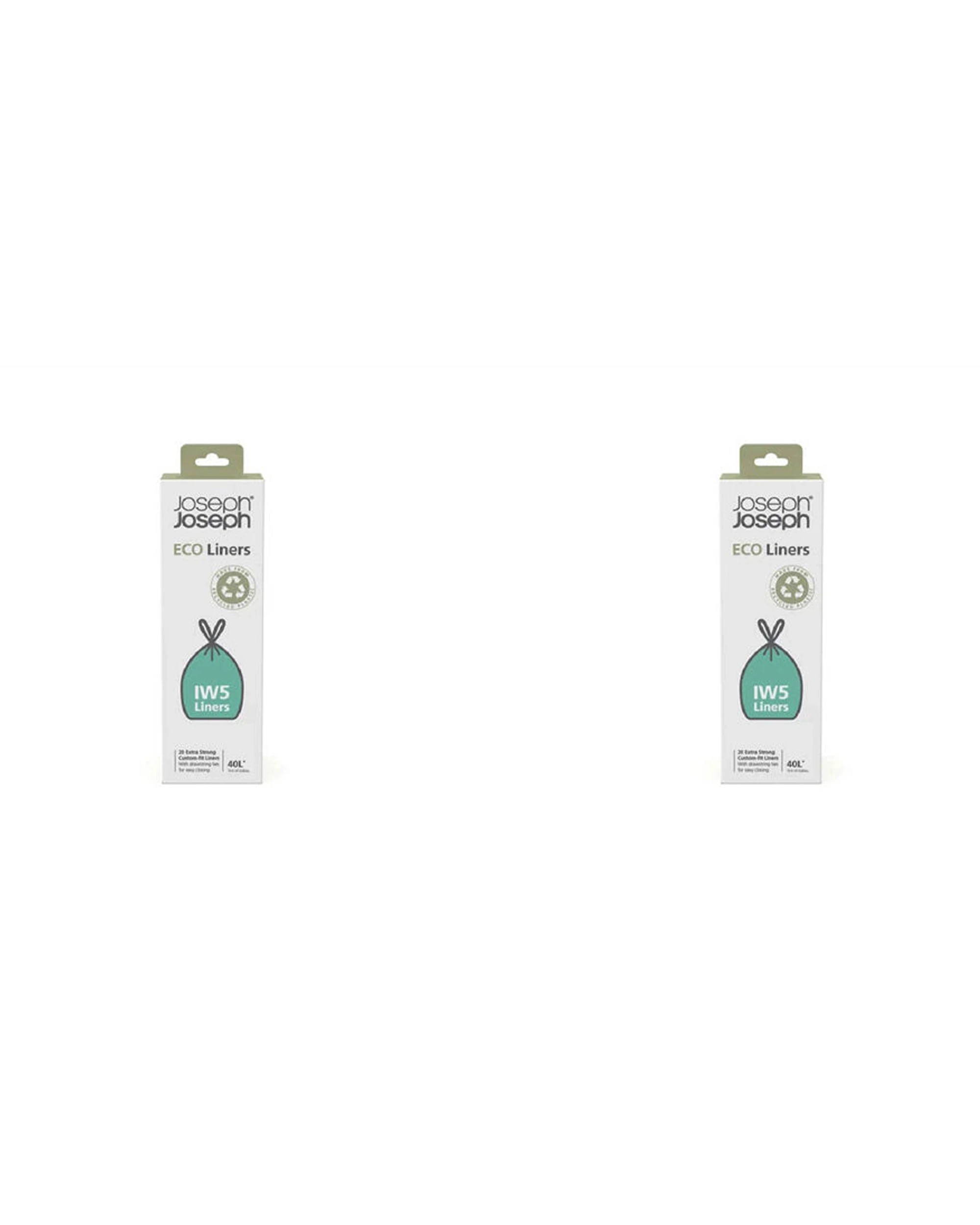 1 Joseph Joseph 2x 20pc IW5 Eco Liners 40L Plastic Bag Extra Strong Pack - Clear, 1 of 3