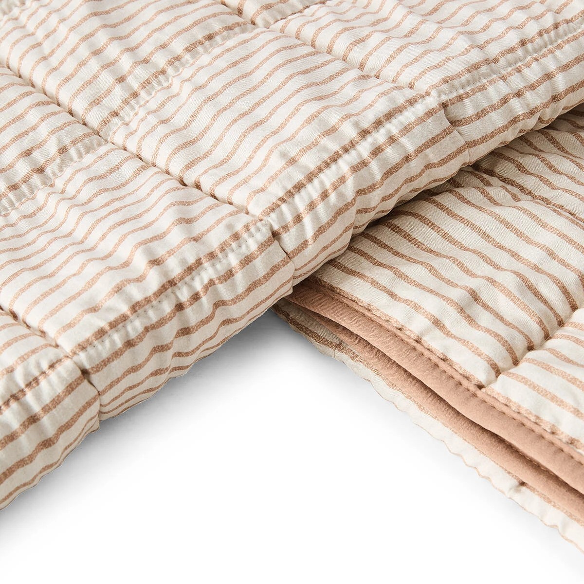 6 Stripe Reversible Coverlet Set - Queen/King Bed, Tan, 6 of 7