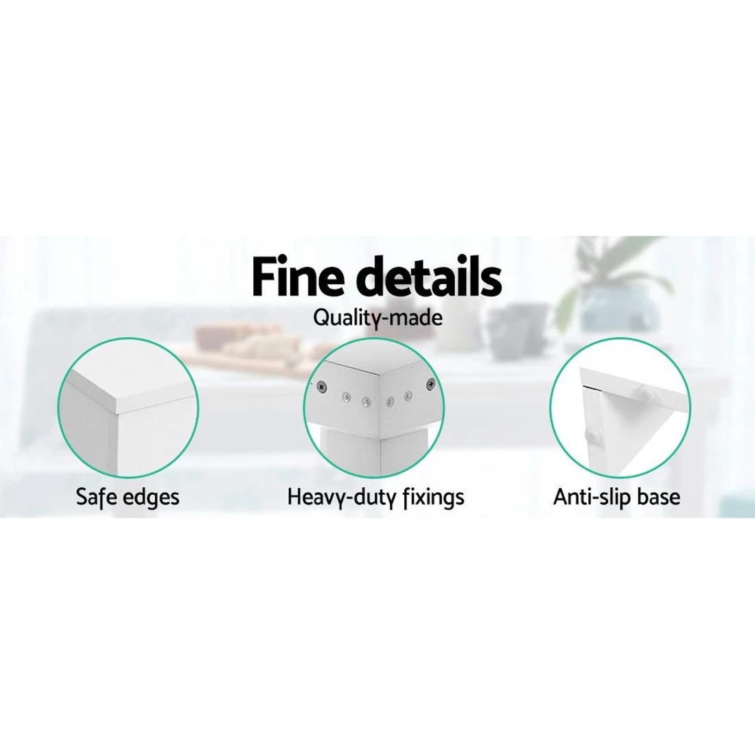 5 Artiss Dining Table Rectangular 4 Seater 120CM  Natu - White, 5 of 5