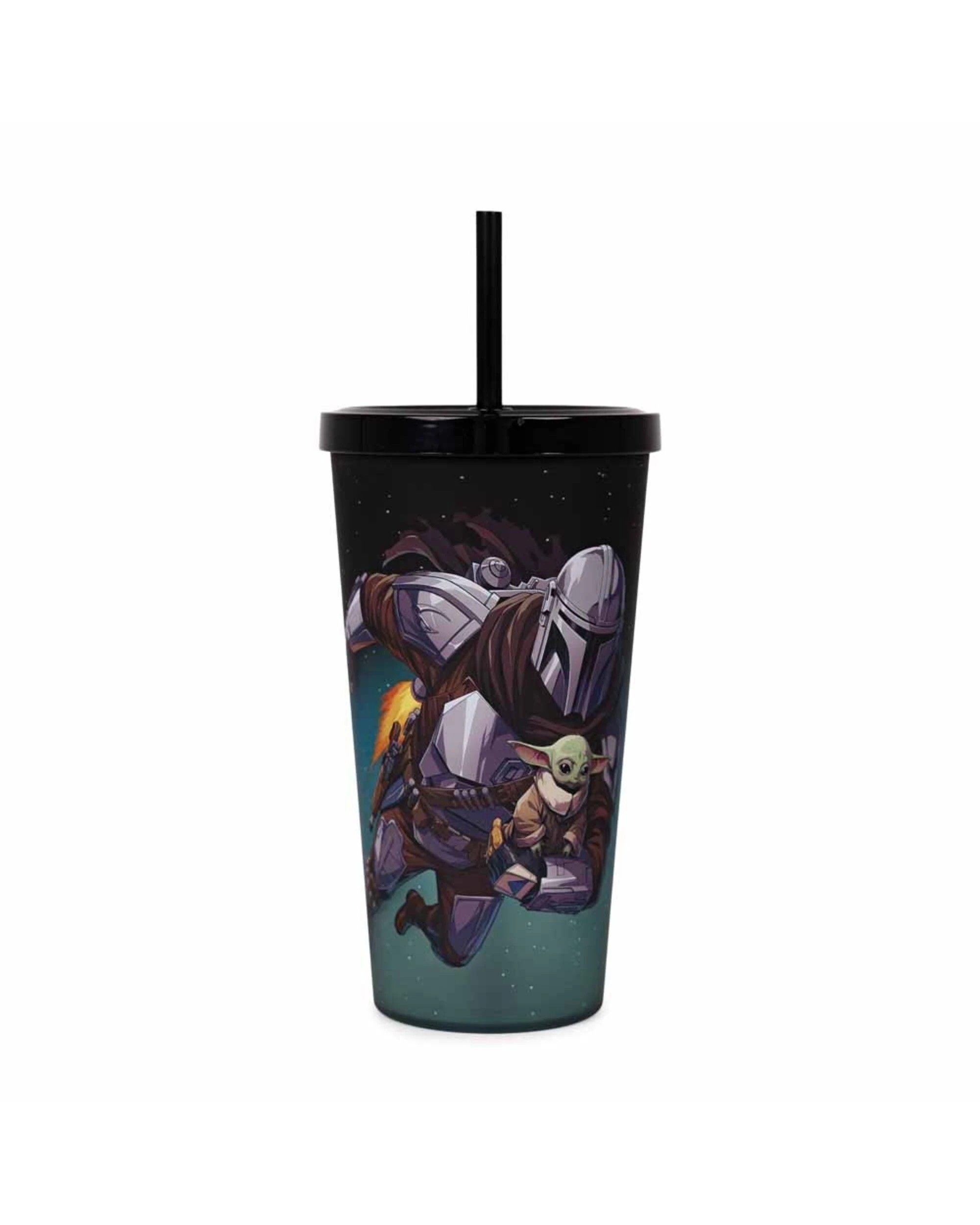 1 Star Wars - The Mandalorian Tumbler with Straw - Black, 1 of 1