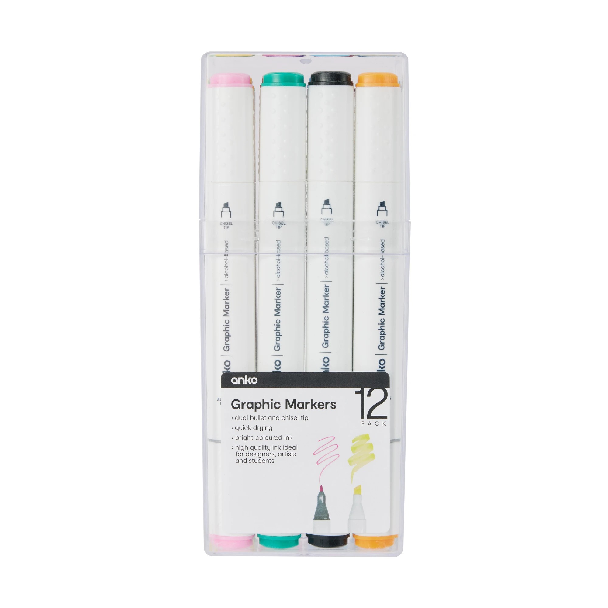 1 12 Pack Graphic Markers, 1 of 8