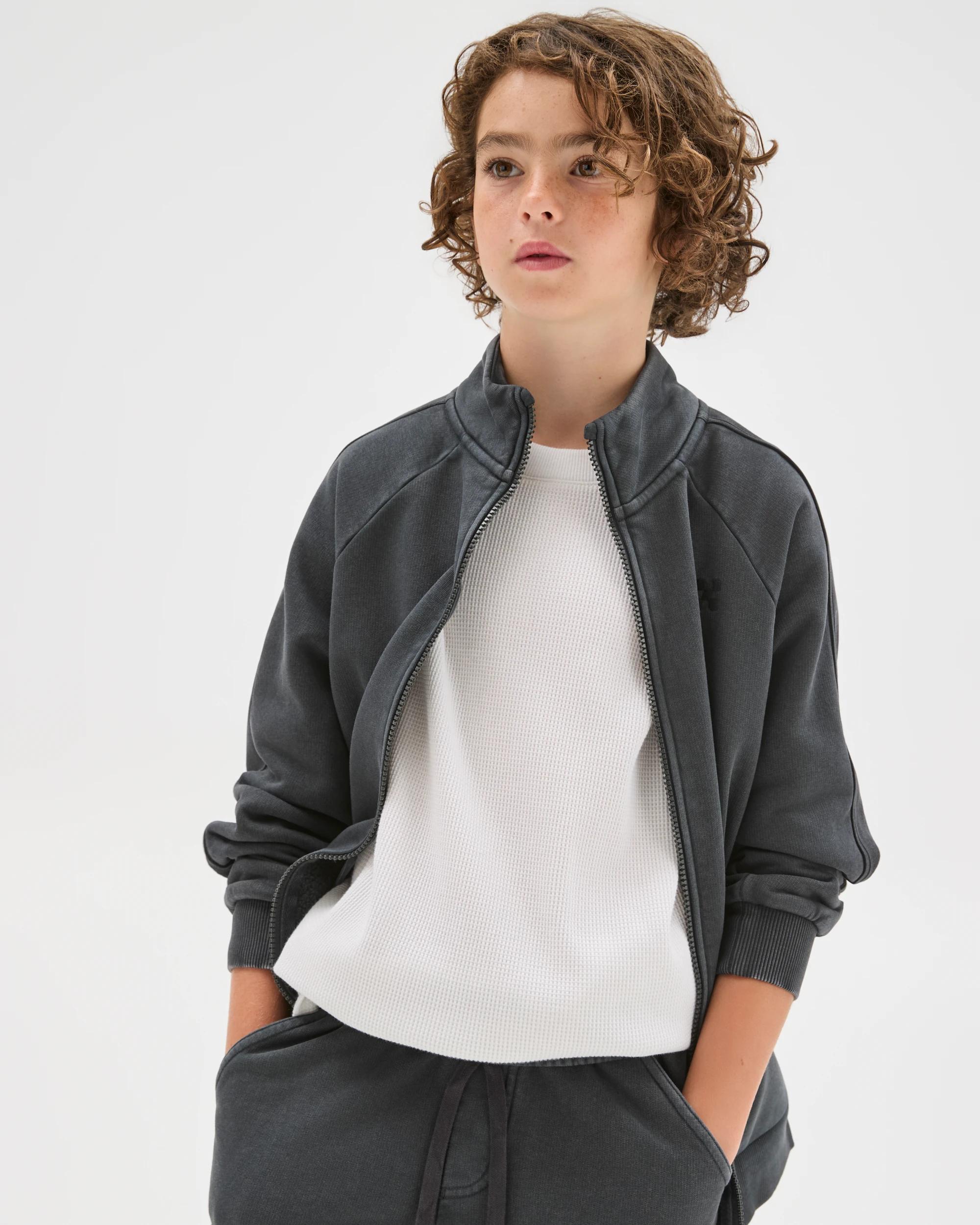 4 Target Kids Australian Cotton Blend French Terry Zip Through Jumper BLACK, 4 of 6