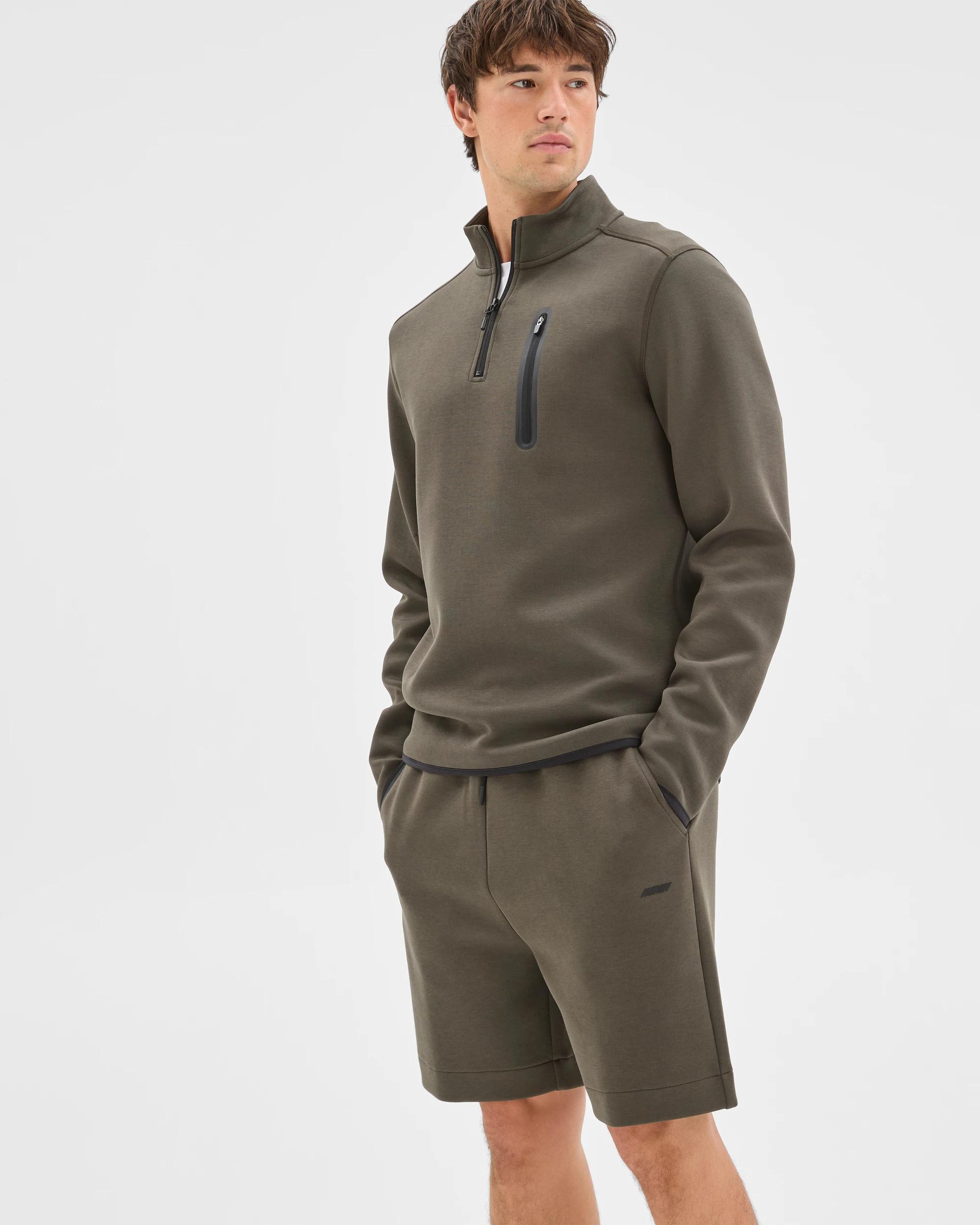 3 Target Active Active Australian Cotton Blend Tech Quarter Zip Jumper KHAKI, 3 of 6