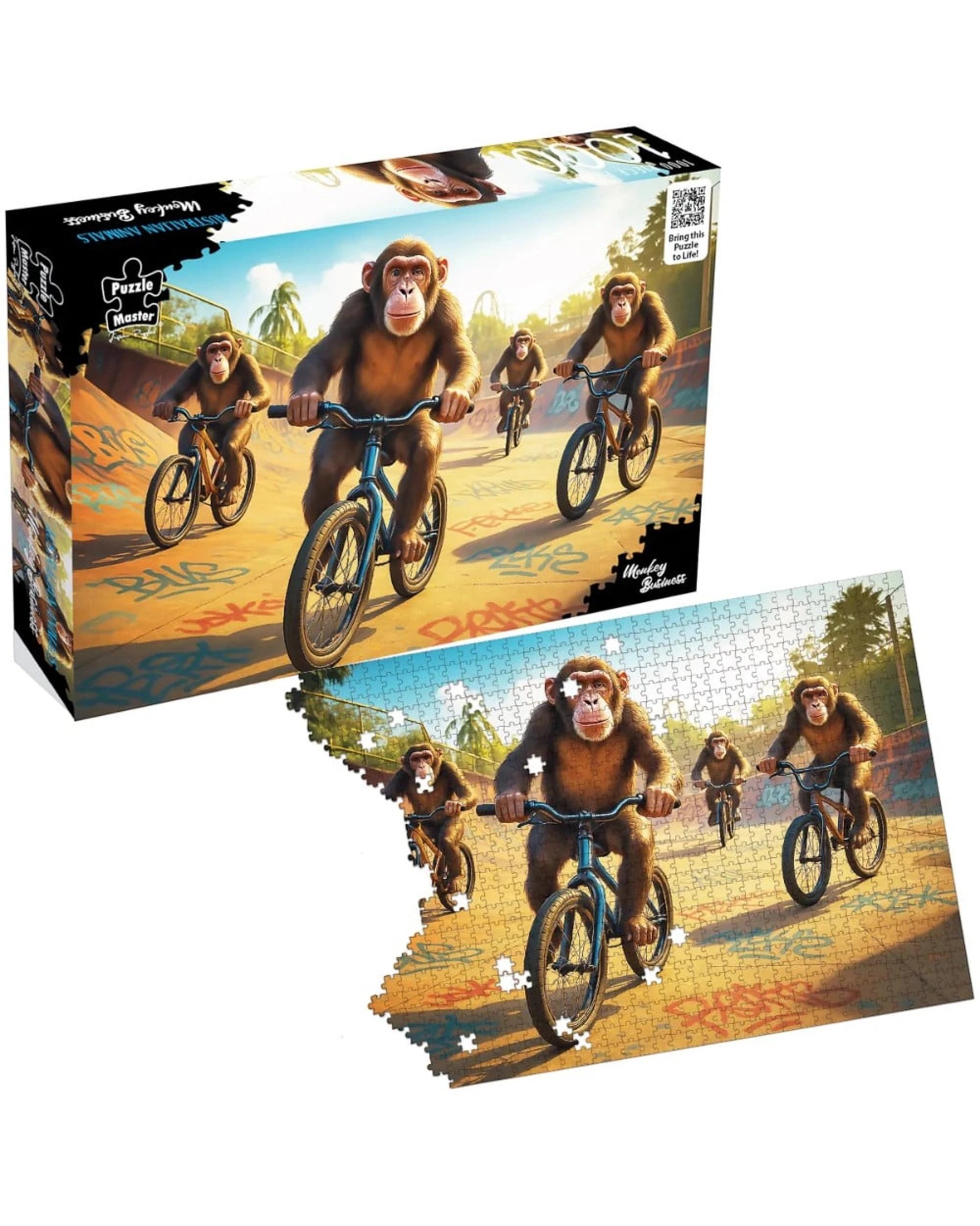 2 Puzzle Master Monkey Business AR Edition 1000 Piece Jigsaw Puzzle, 2 of 9