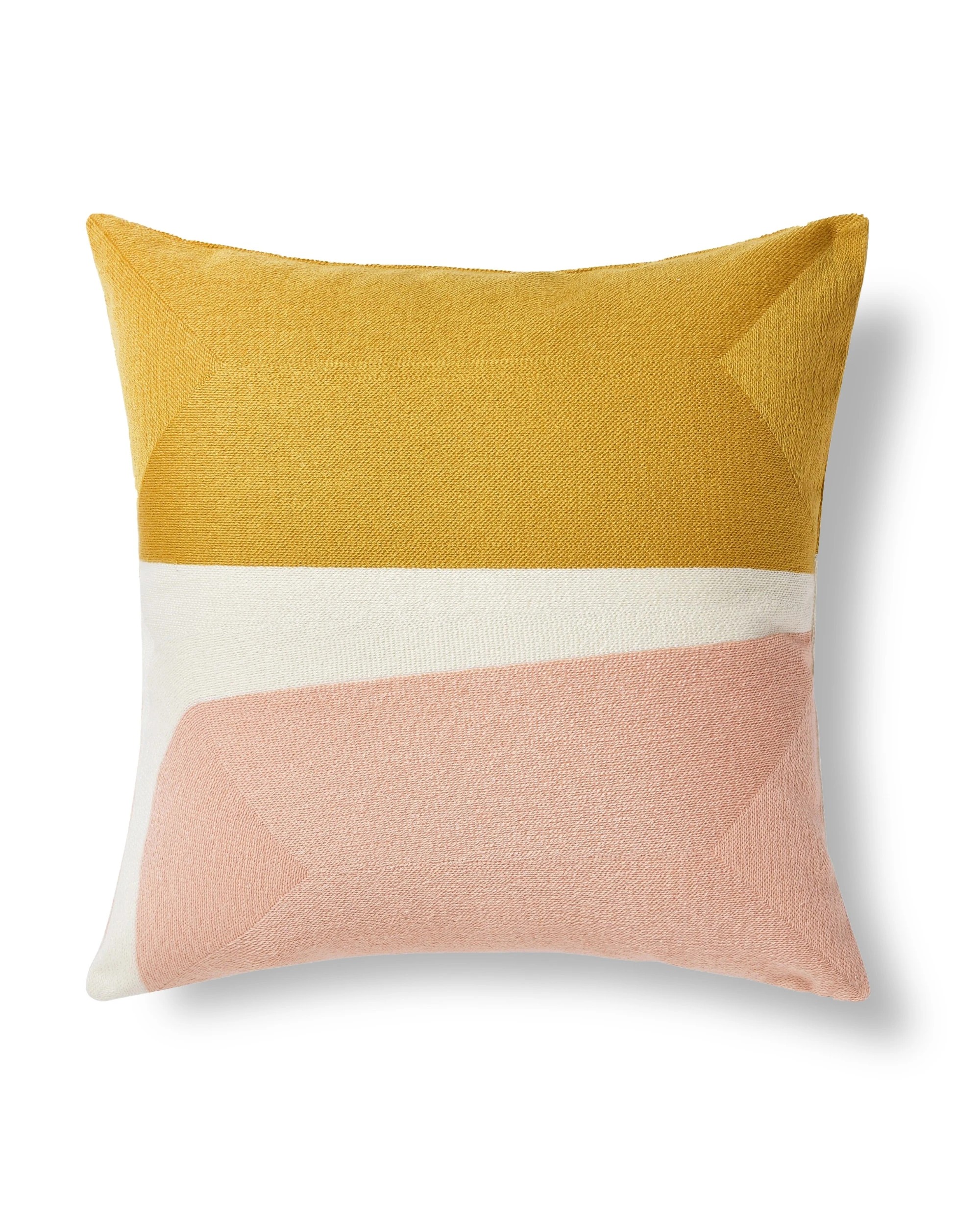 1 Cadence & Co. Lawrence Crewel Embroidered Cushion 45x45cm - Mustard and Pink, 1 of 5