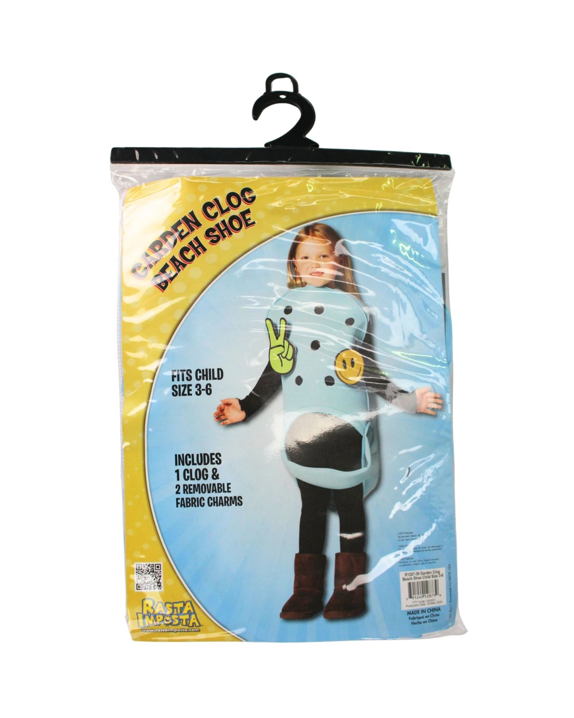 2 Rasta Imposta Garden Clog Beach Shoe Kids Costume 3-6 Years - One Size - Standard - Blue, 2 of 3