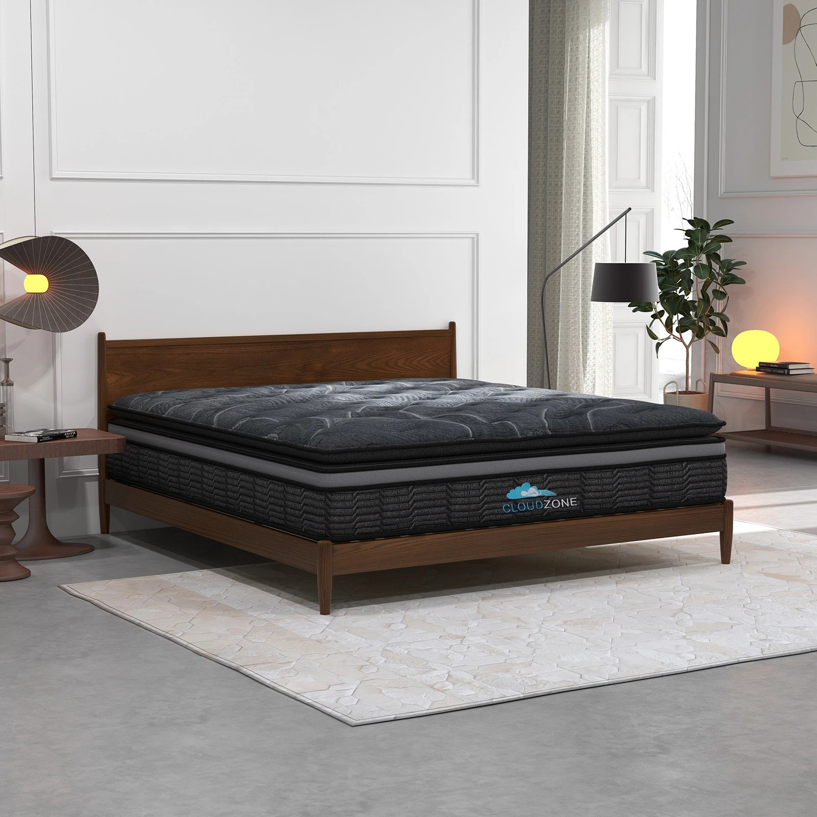 3 Cloud Zone Double Layer Euro Top Pocket Spring Mattress Plush Medium Firm - Single Bed - Charcoal, 3 of 10