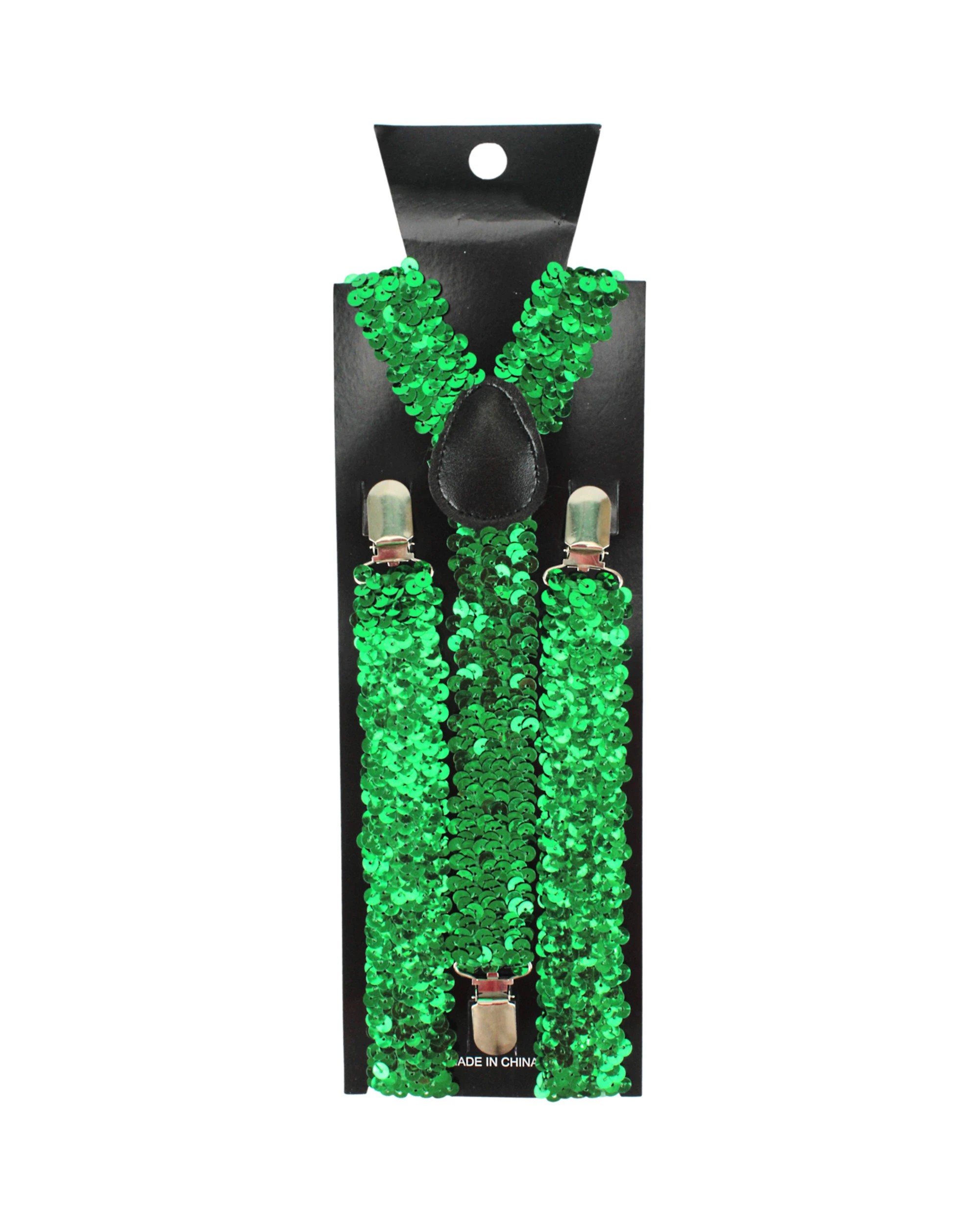 1 Partyrama Sequin Suspender Braces - Green, 1 of 1