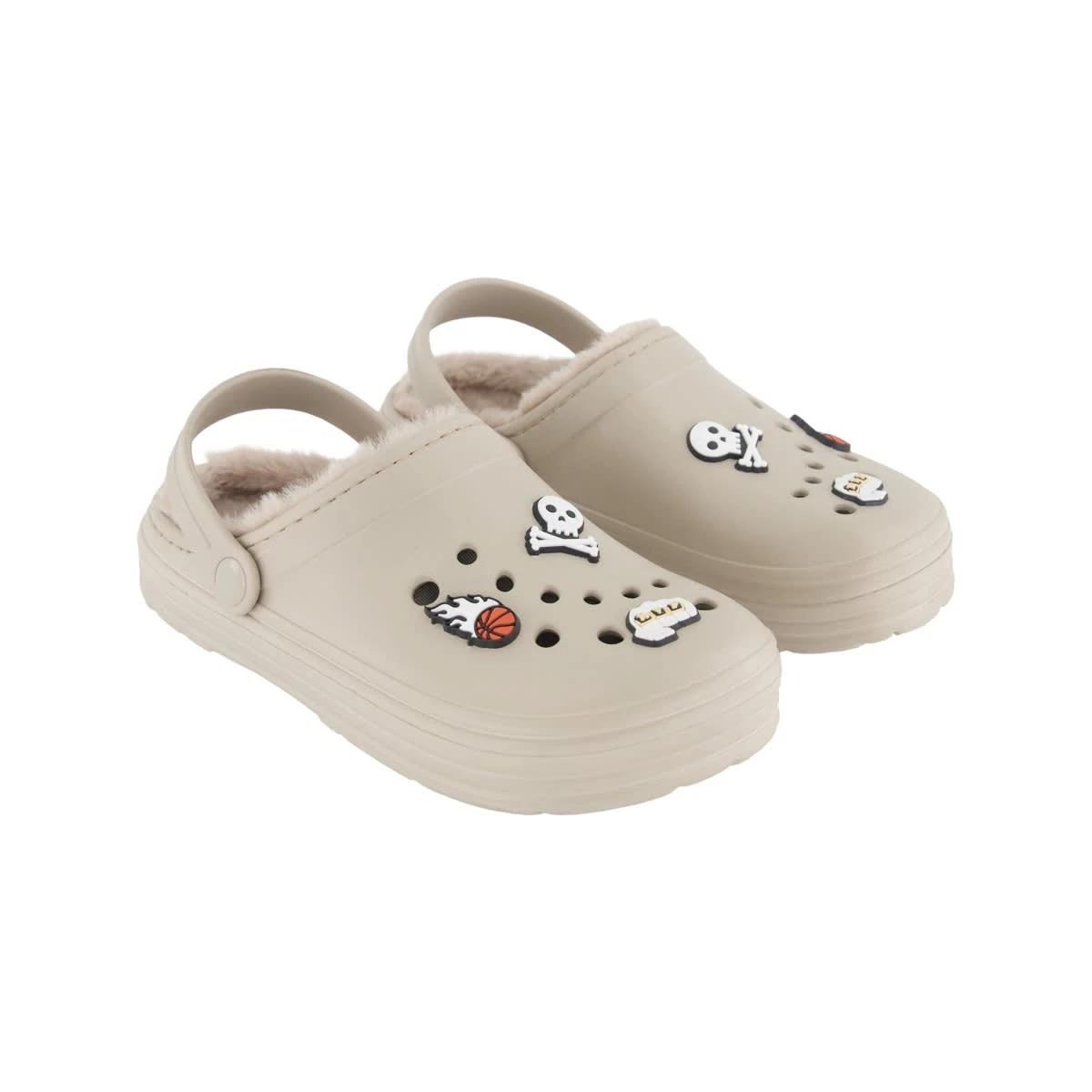2 Senior Faux Fur Lined Clogs Stone, 2 of 4