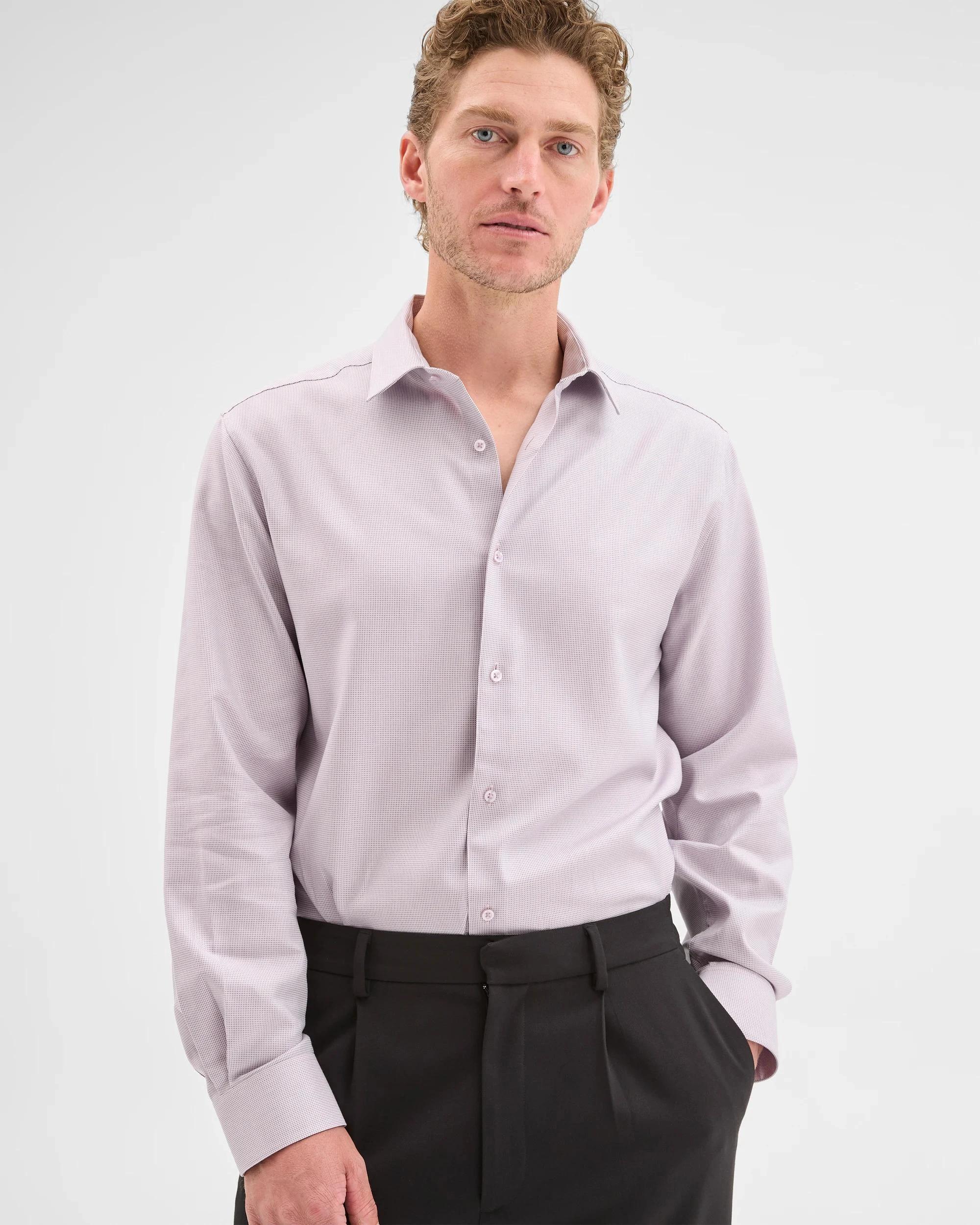 2 Preview Australian Cotton Textured Dobby Shirt PINK, 2 of 7