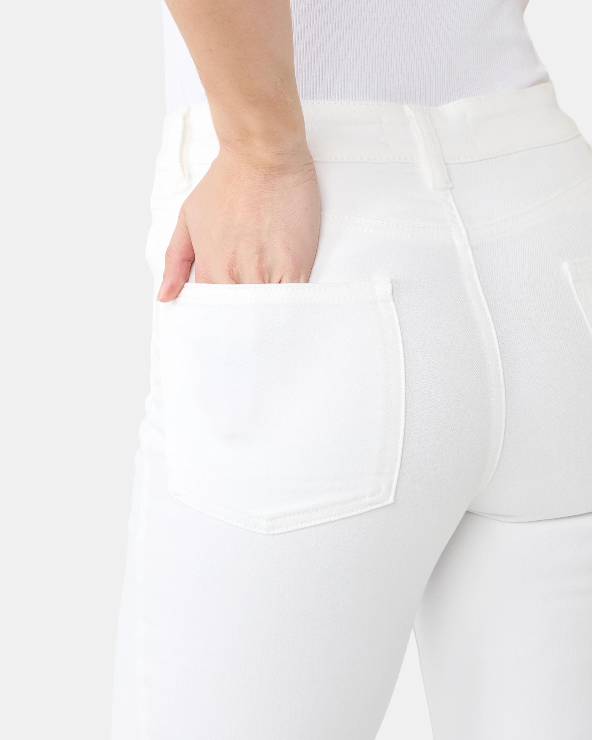 6 Cropped Kick Flare Jeans White, 6 of 7