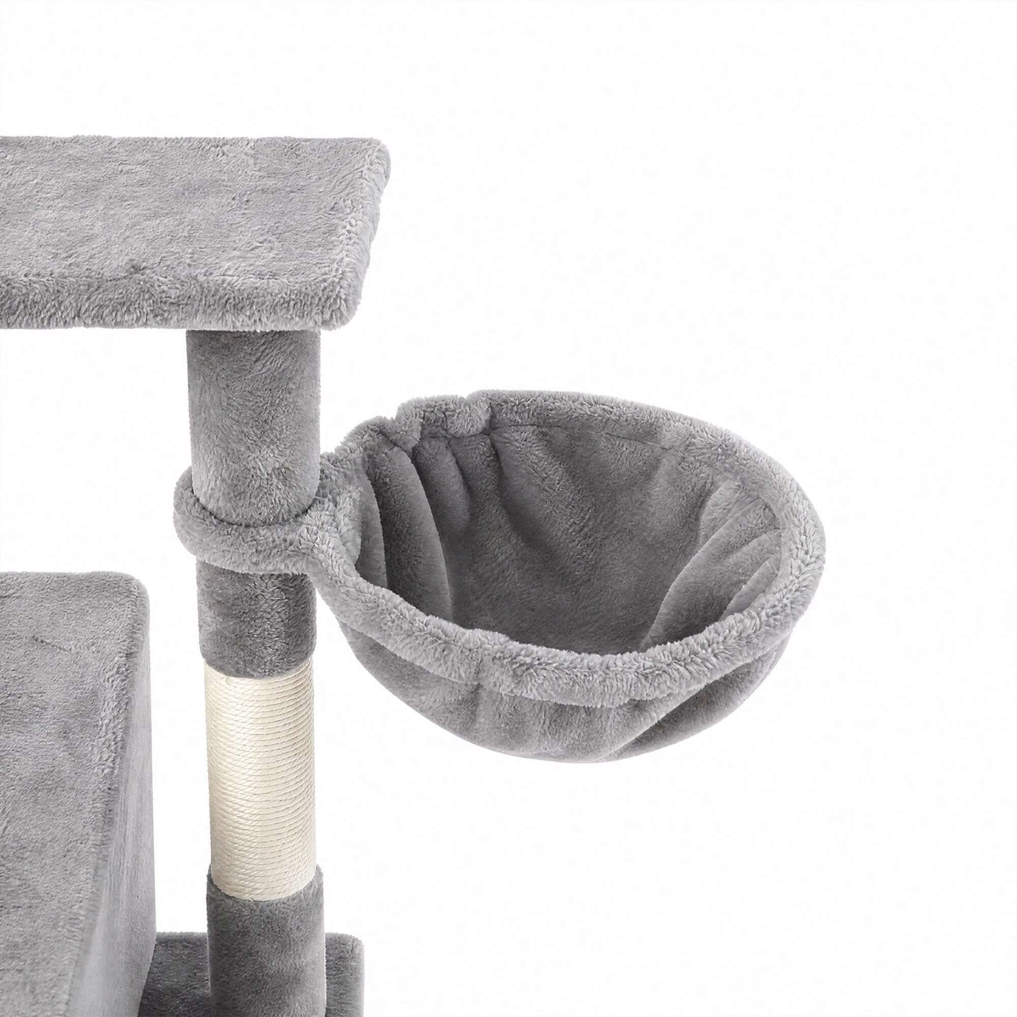 5 Pawz Cat Tree Cat Tower Multi-Level Cat Bed with Condo Plush - Grey - Grey, 5 of 8