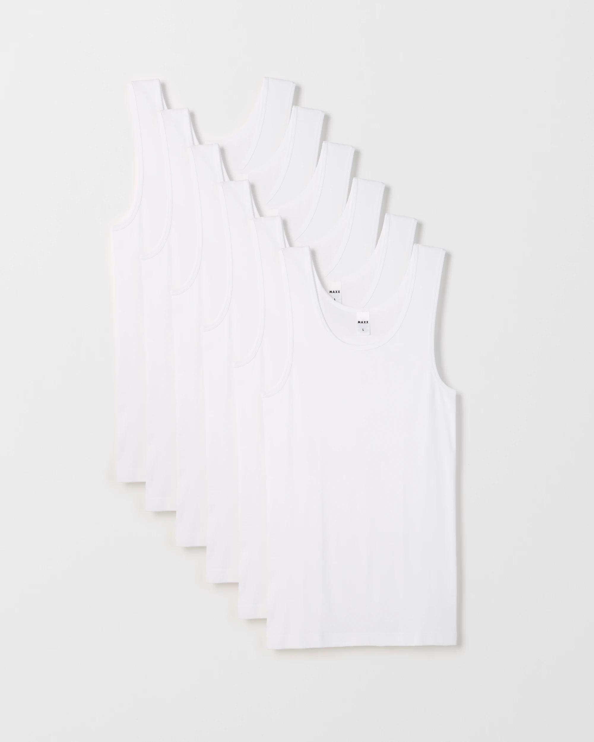 1 Maxx 6 Pack Singlets WHITE, 1 of 5