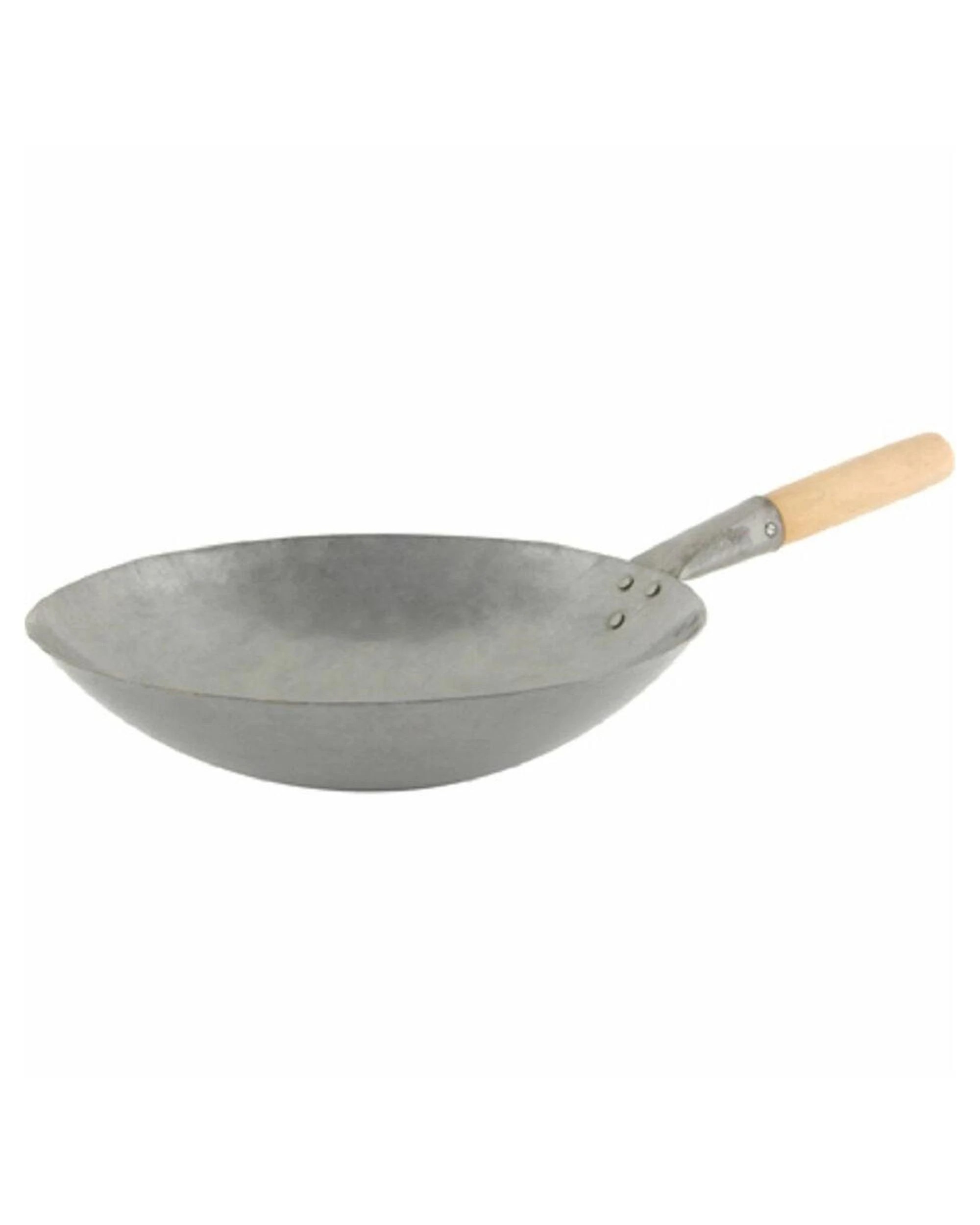 1 Chef Inox Professional Iron Wok with Wood Handle 38cm - Silver, 1 of 1