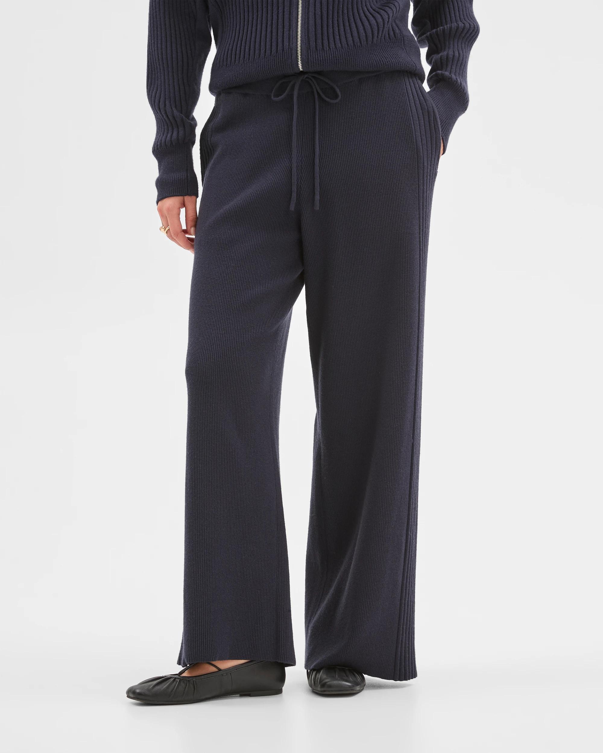 3 Target Woman Clean Knit Rib Lounge Pants NAVY MARLE, 3 of 6