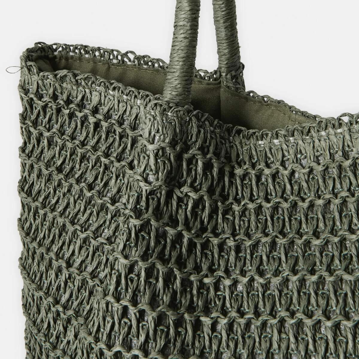 3 Soft Woven Tote Bag Grn Olive, 3 of 6