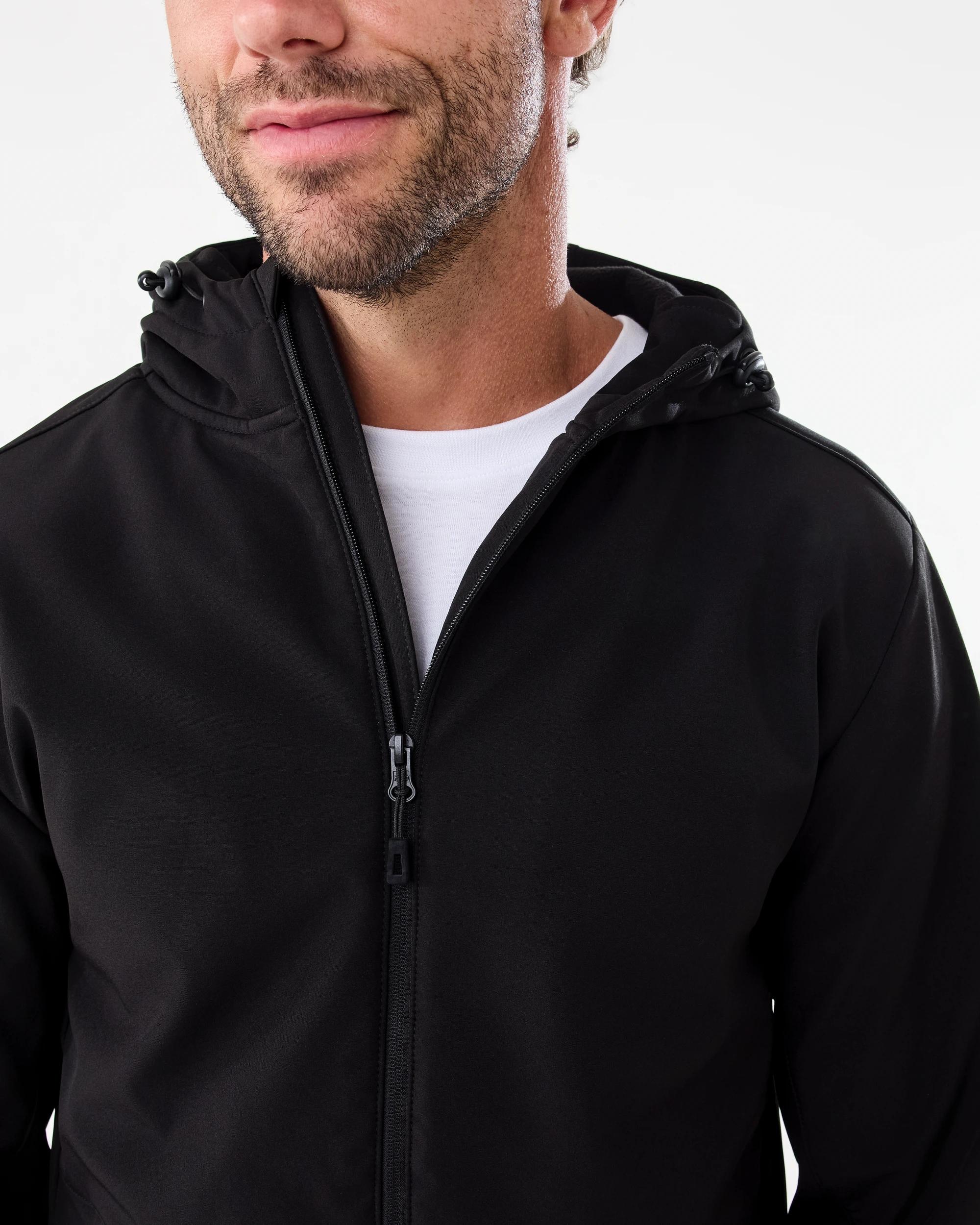 6 Active Mens Outdoor Bonded Shell Jacket Black 2, 6 of 8