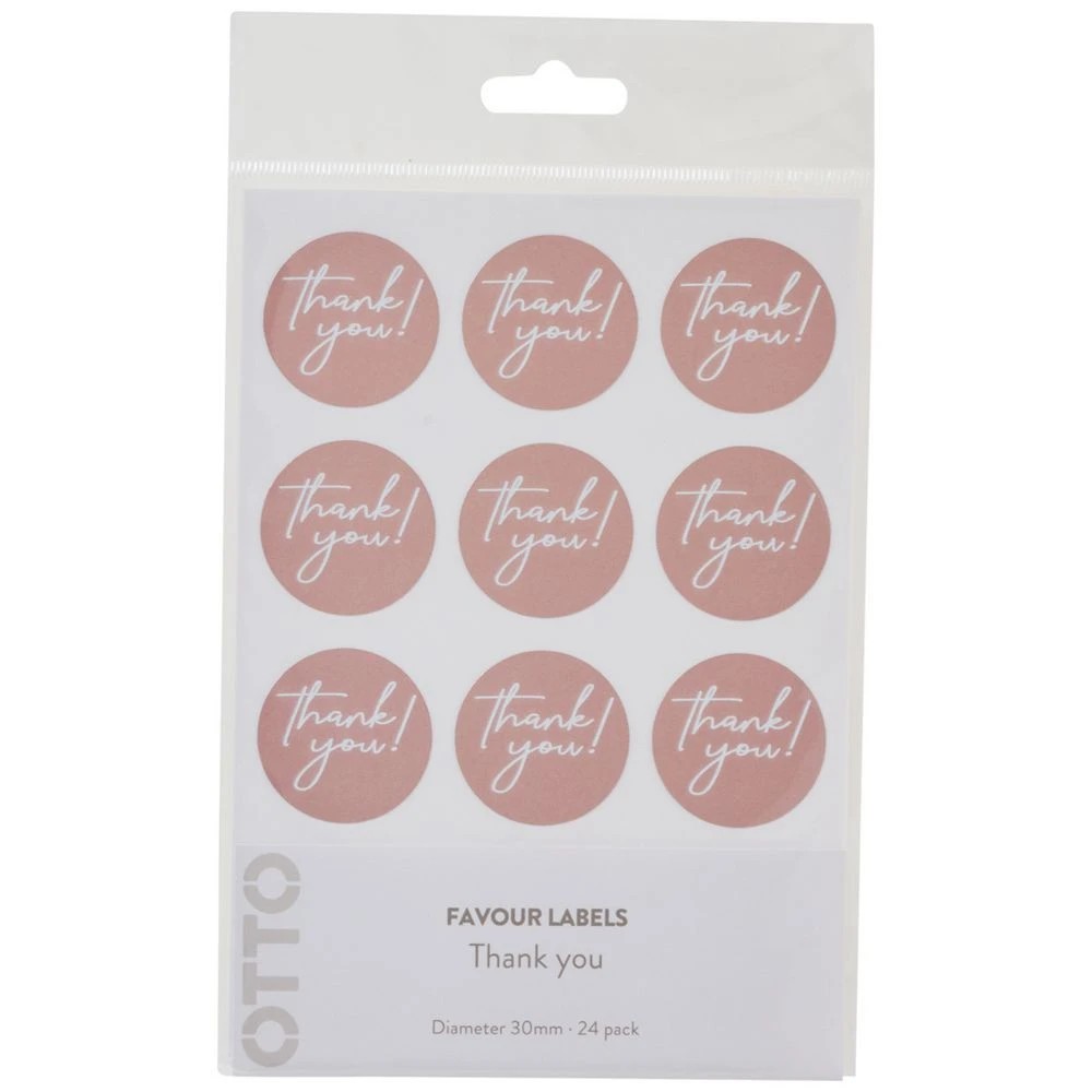 1 Otto Favours Thank You Label 24 Pack Foil Rose Gold, 1 of 1