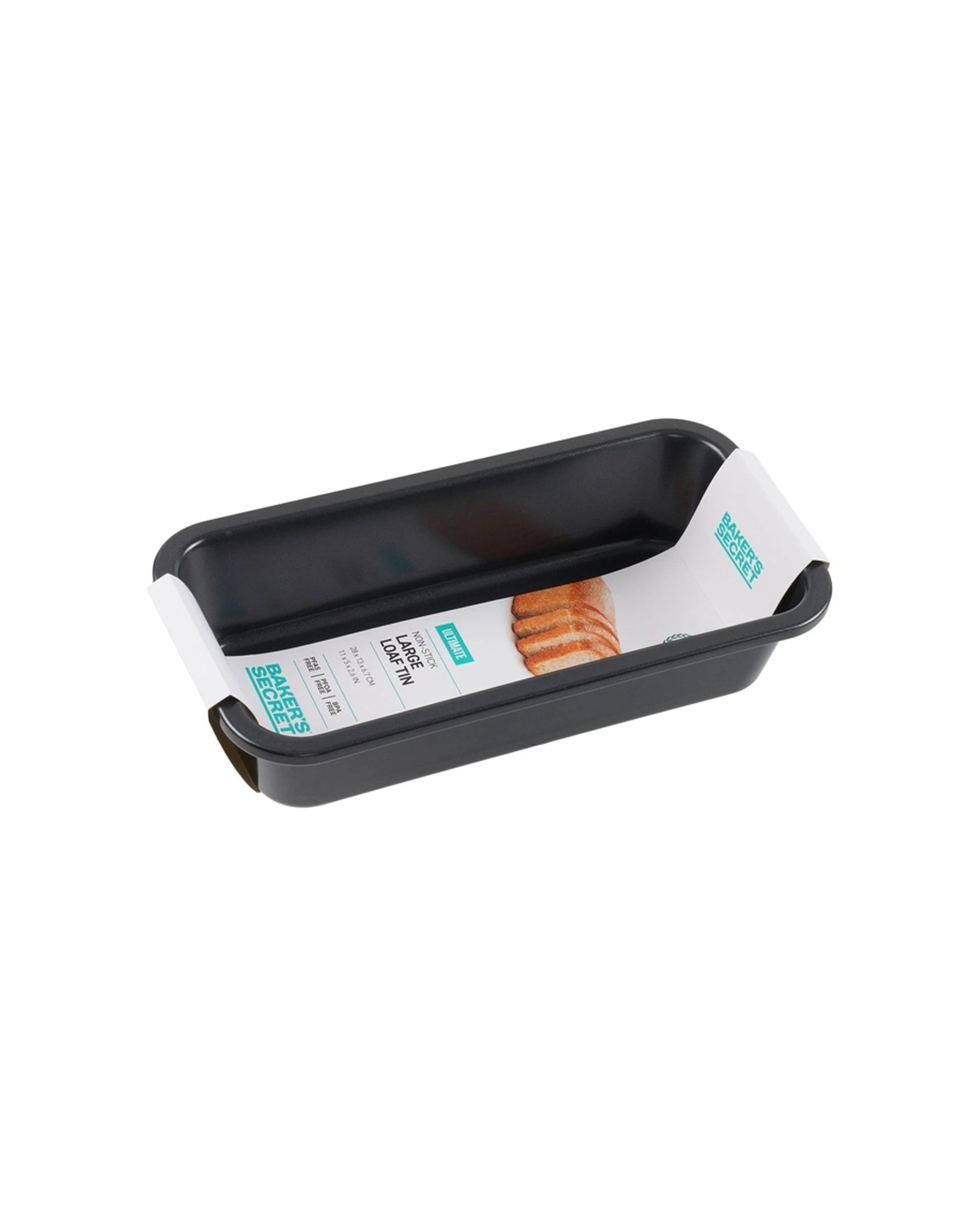 3 Bakers Secret Ultimate Non-Stick Large Loaf Tin Oven-Safe 28x13cm - Black, 3 of 4