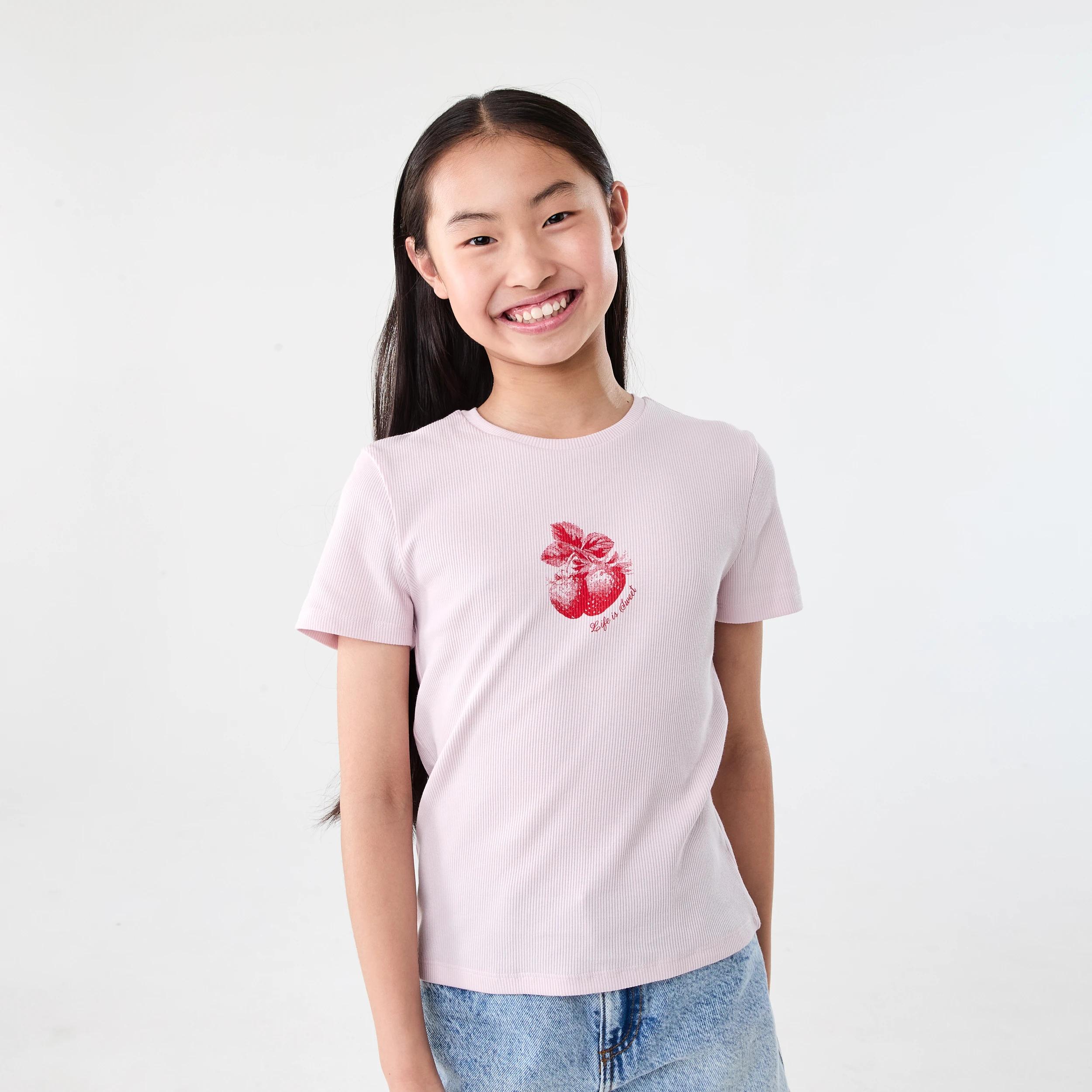 1 Short Sleeve Rib Top Pnk Fruit, 1 of 6