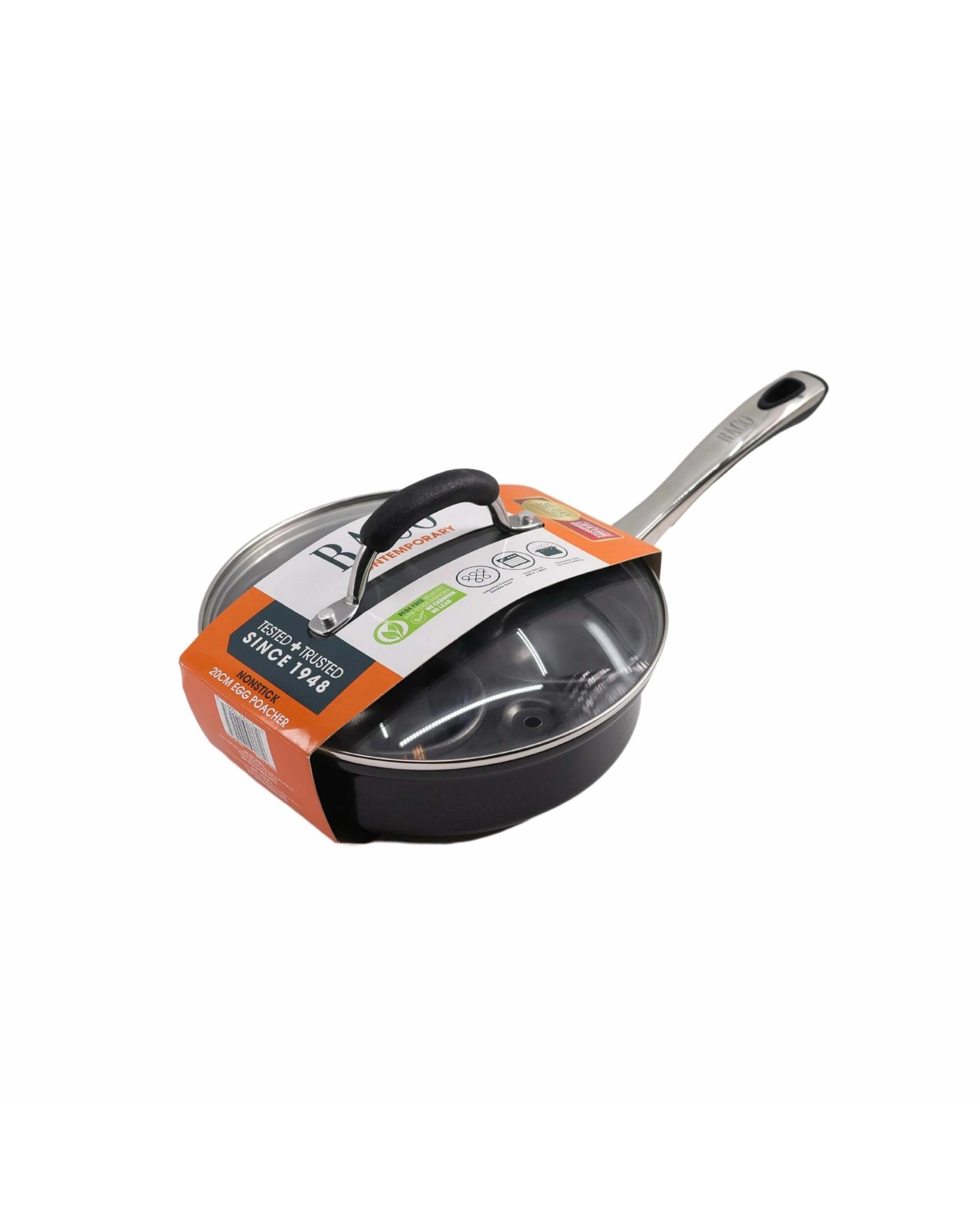 2 RACO Contemporary Nonstick Induction Egg Poacher 20cm - Black, 2 of 2