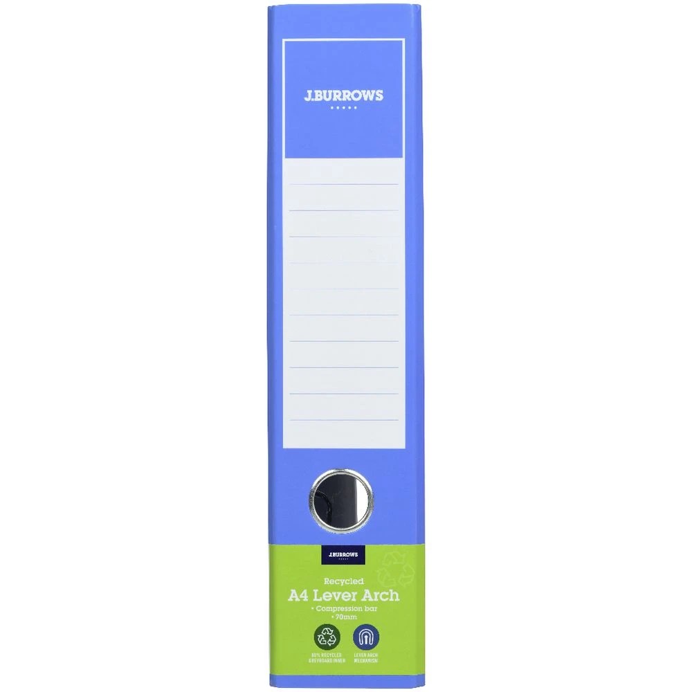 2 J.Burrows A4 Lever Arch 2-Ring Binder Gloss Purple, 2 of 6