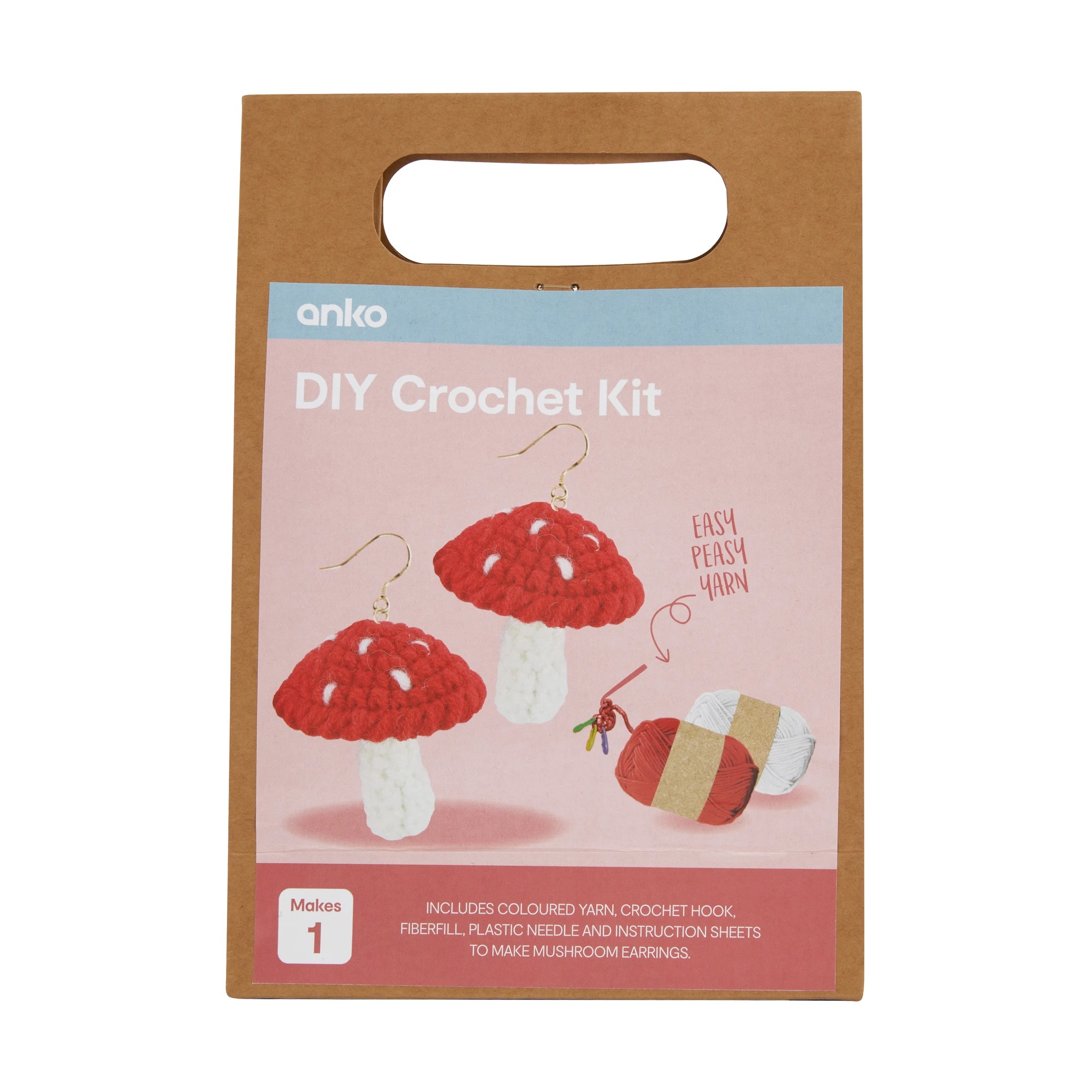 1 DIY Mini Crochet Kit - Mushroom, 1 of 3