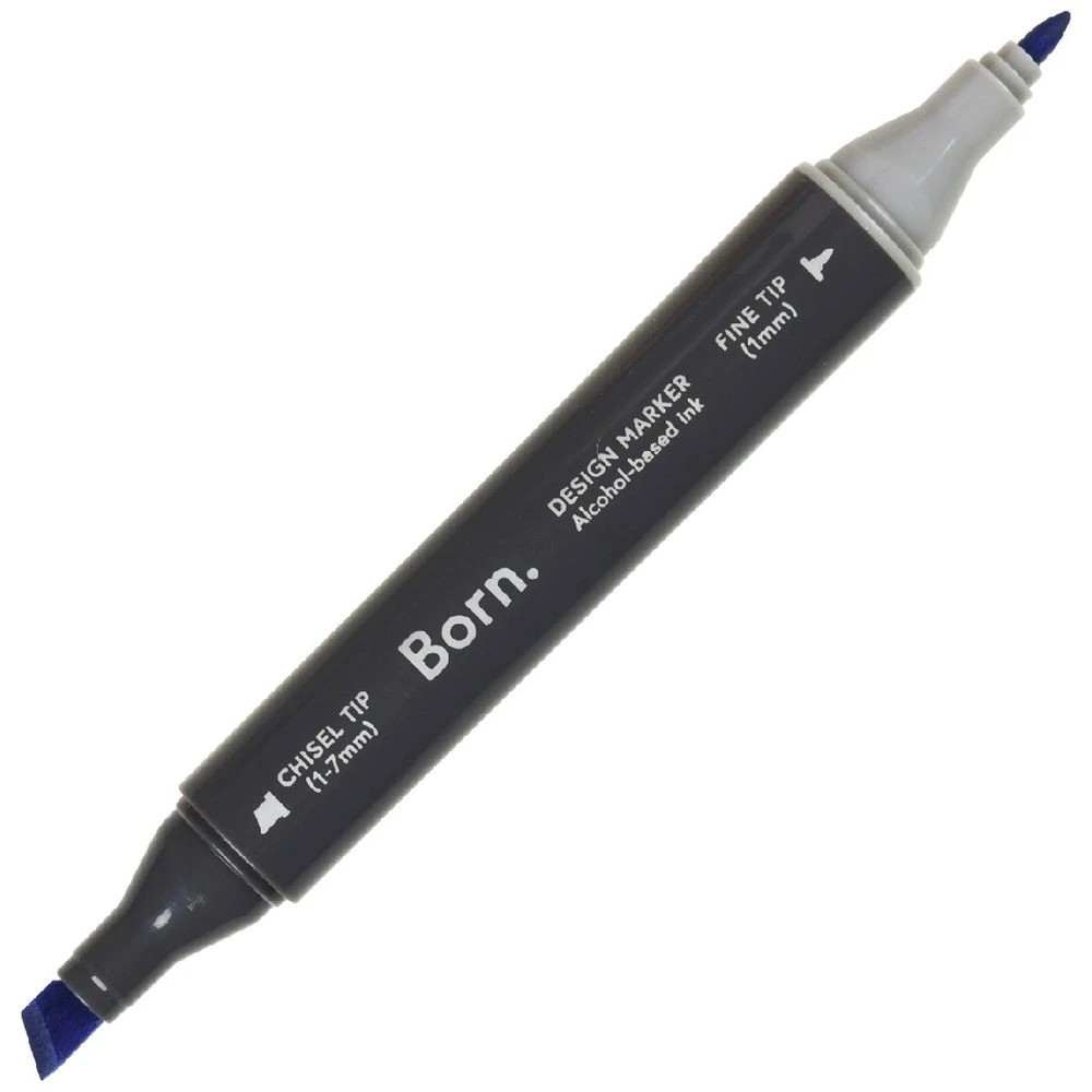 1 Born Professional Dual-Tip Artist Marker Brilliant Blue B575, 1 of 4