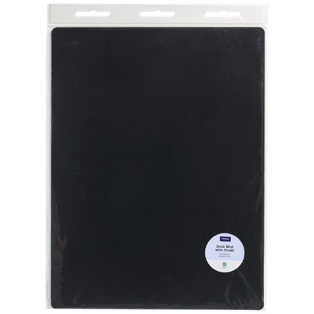 1 J.Burrows Desk Mat with Foam Underlay Black 680 x 480mm, 1 of 2