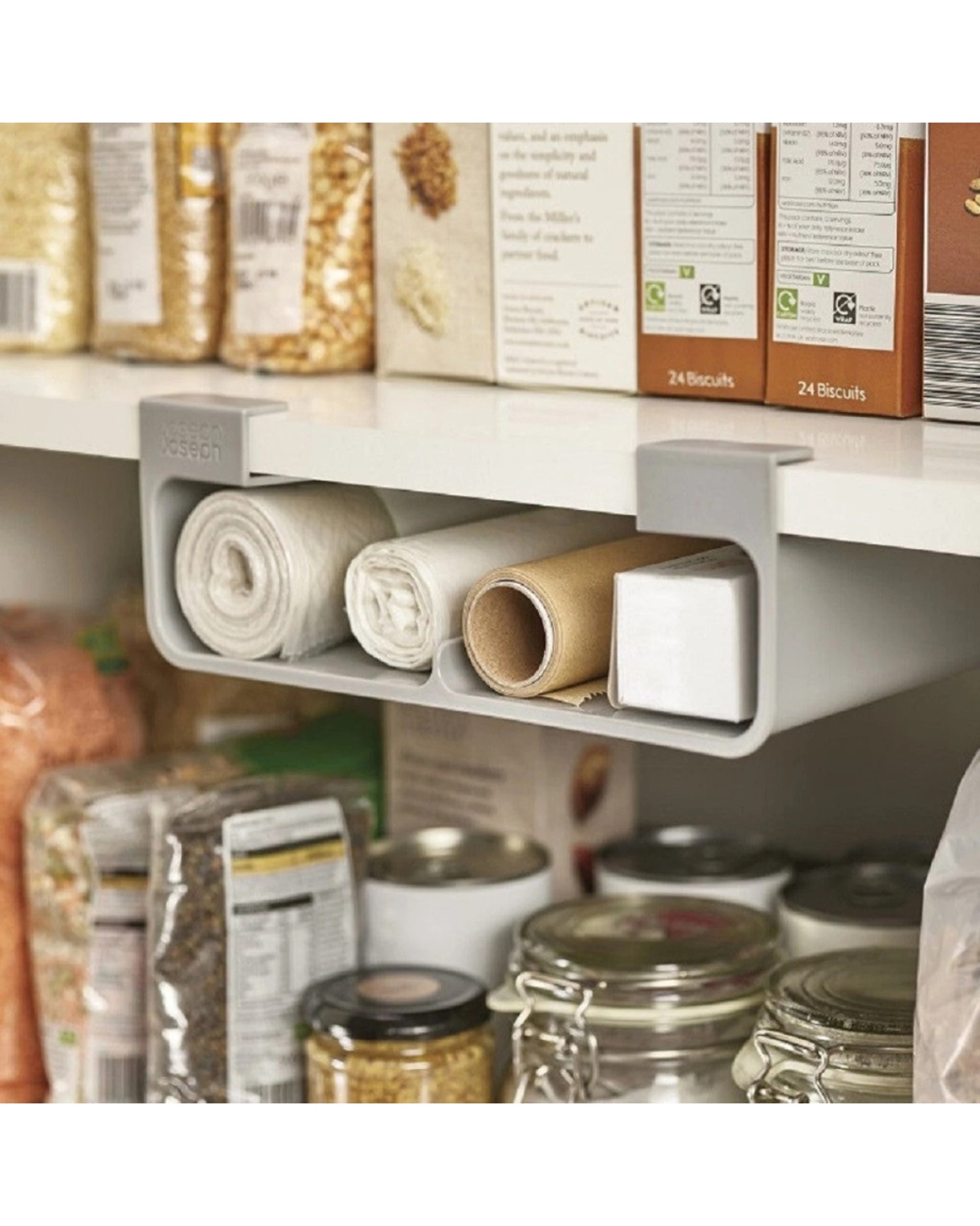 4 Joseph Joseph CupboardStore Film Foil Bag Organiser Easy Install - Grey, 4 of 4