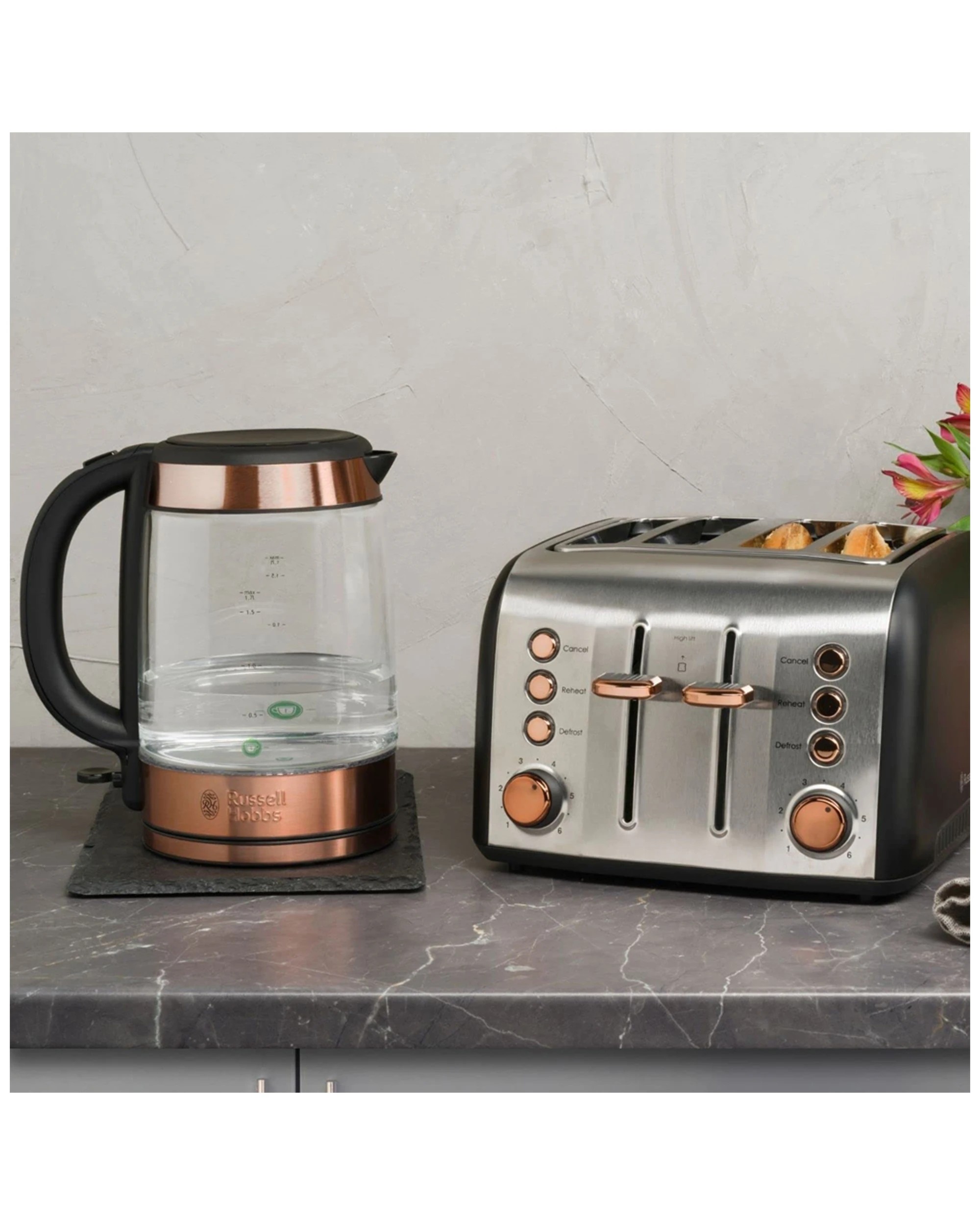 1 Russell Hobbs Rhk172 Electric Brooklyn 1.7l Cordless Glass Water Kettle Copper - Brown, 1 of 6