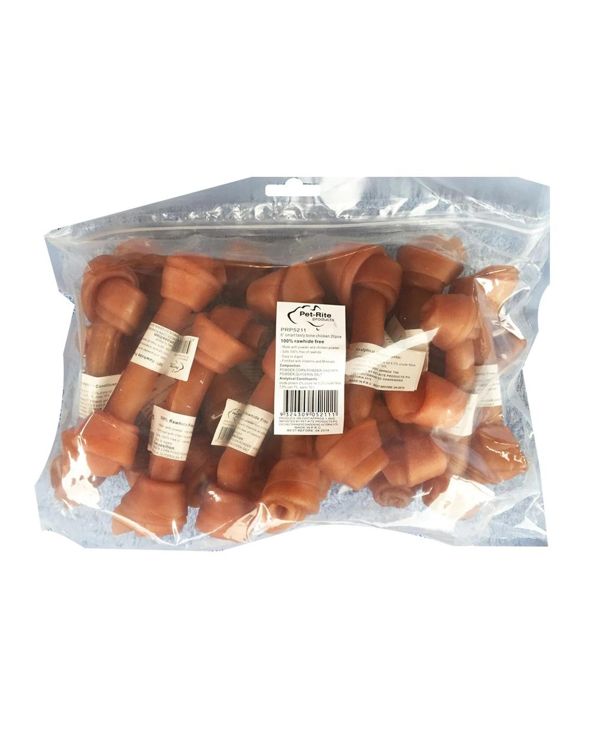 1 Pet-Rite Smart Tasty Chew Bone Dog Treat Chicken 6 Inch 20 Pack, 1 of 1