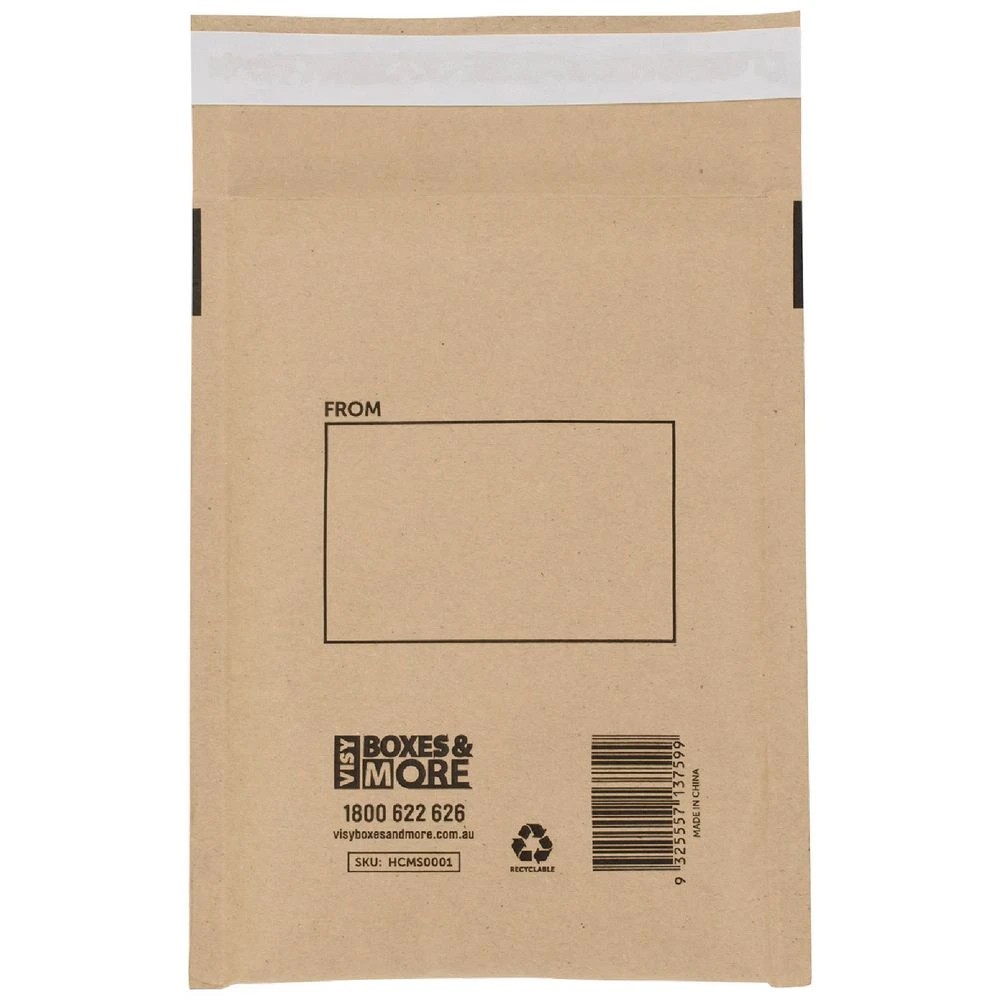 1 Visy Padded Recycled Paper Mailer 150mm x 215mm, 1 of 3