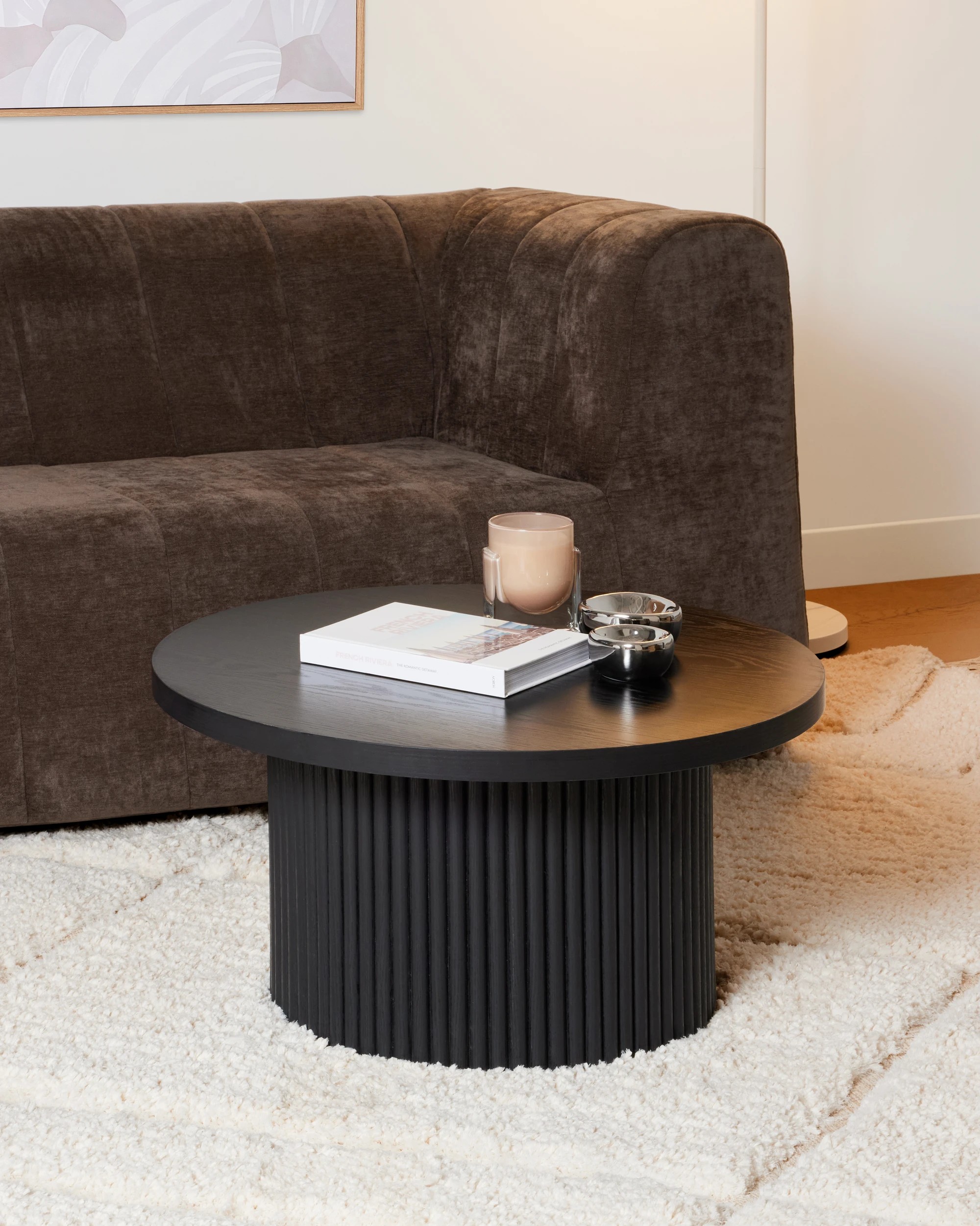 1 Ryan Ribbed Coffee Table - Black, 1 of 6