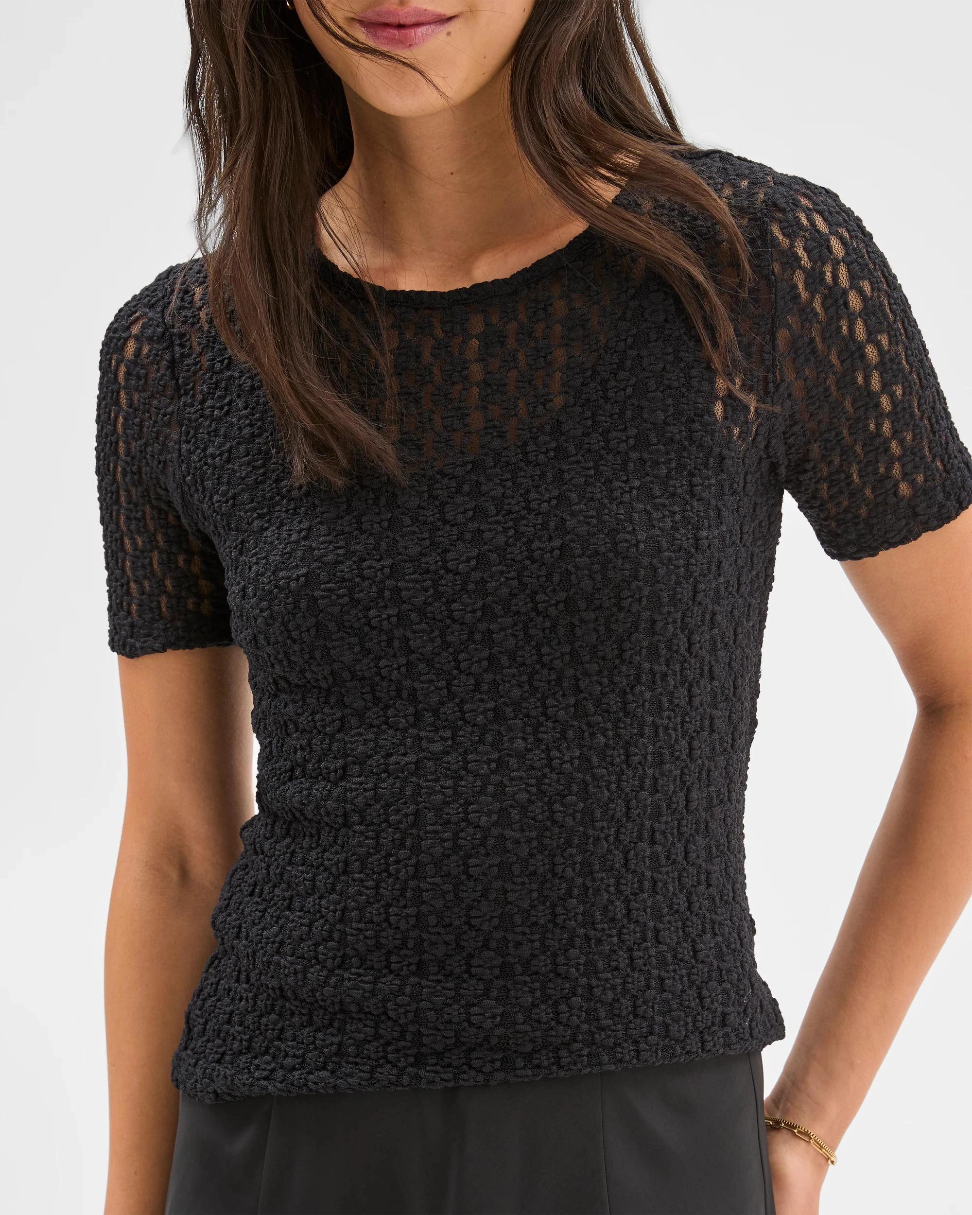 2 Crinkle Lace Top - Preview BLACK, 2 of 6