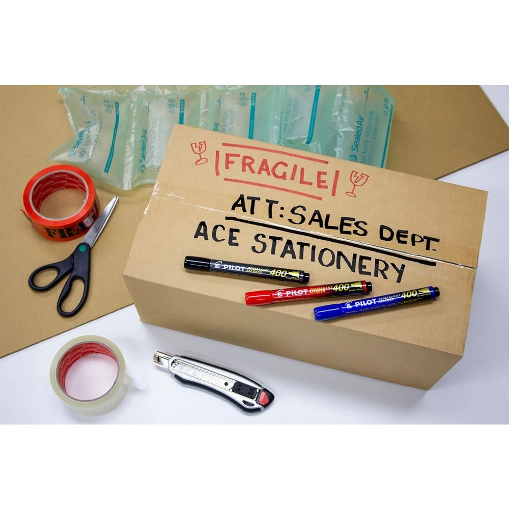 6 PILOT SCA400 Permanent Marker Chisel 1.5-4mm Assorted 4 Pack, 6 of 6