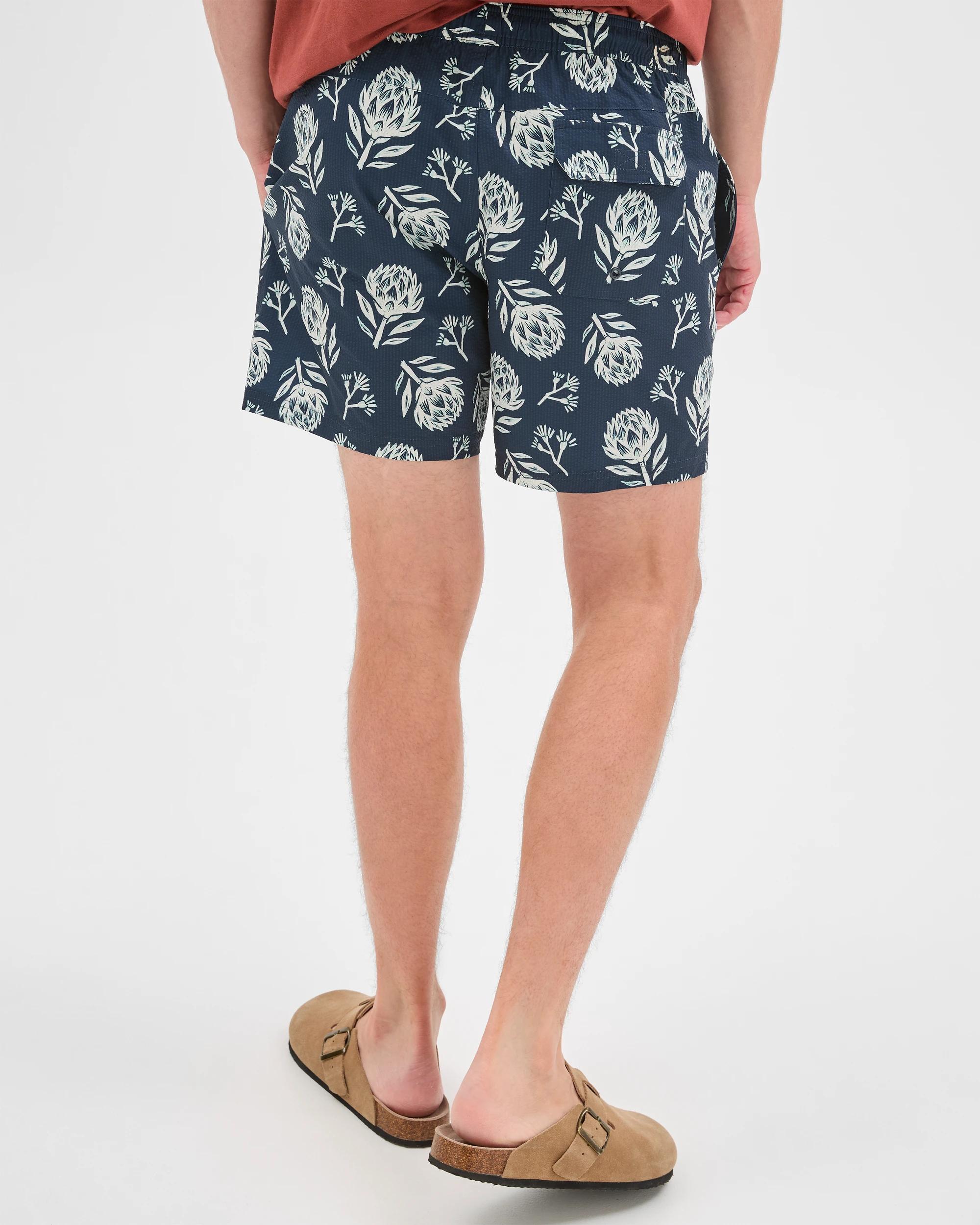 6 Target Man Volley Print Seersucker Bondi Swim Boardshorts BLUE AOP, 6 of 6