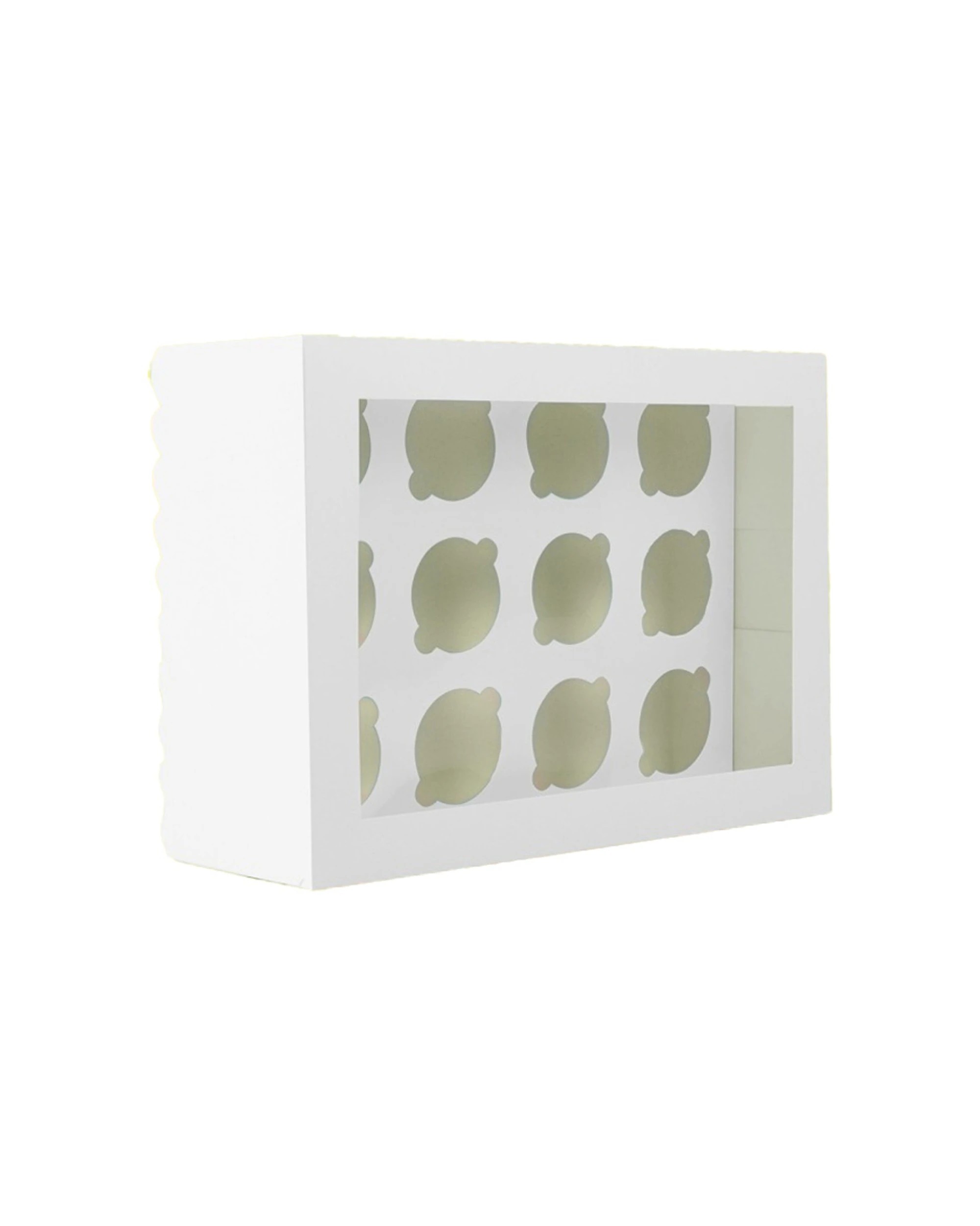 1 Bake Group Papyrus Scalloped Tall Cupcake Storage Box 12 Hold - White, 1 of 1