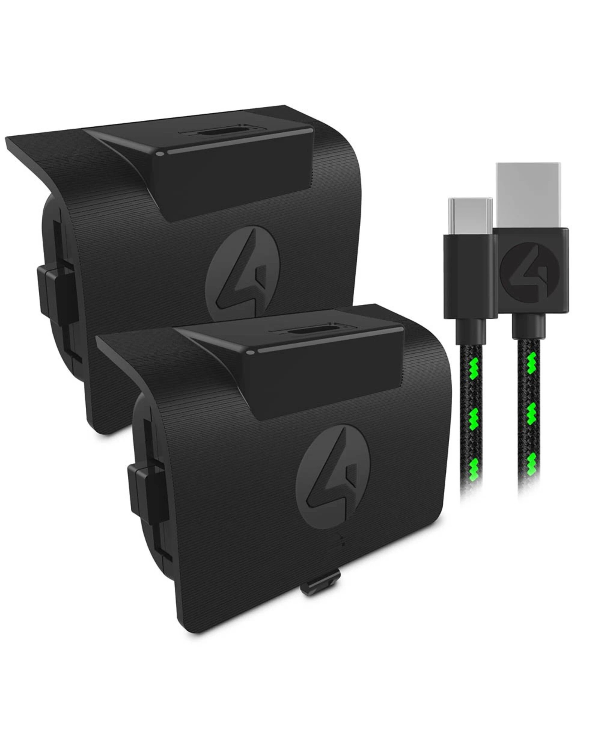 1 4Gamers XBOX Twin Play & Charge Kit - Black, 1 of 5