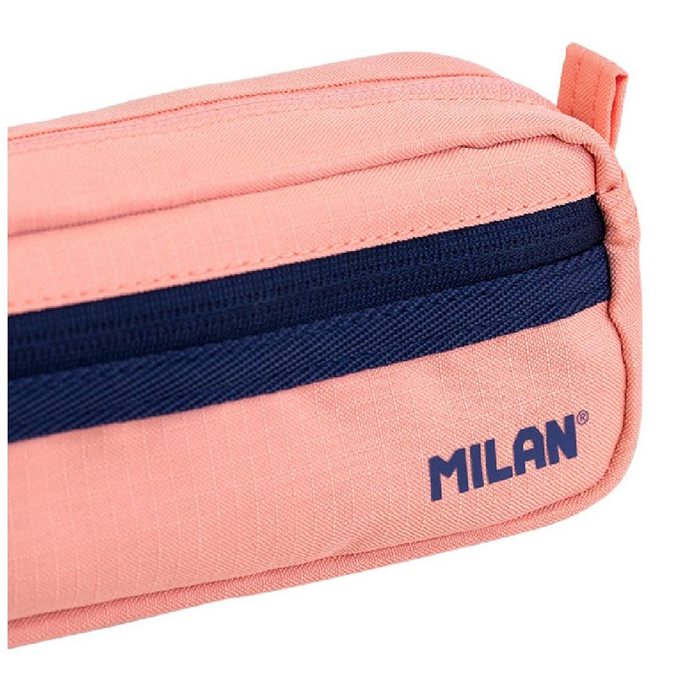 4 Milan Double Zip Pencil Case Salmon, 4 of 4